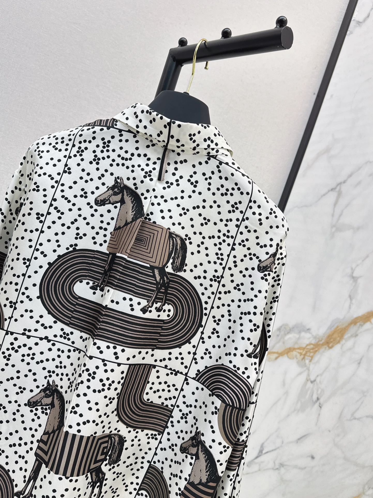 He 25ss print silk shirt
