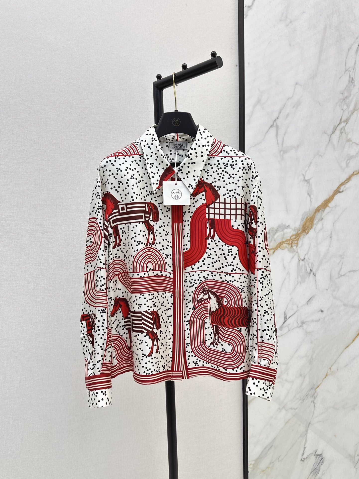 He 25ss print silk shirt
