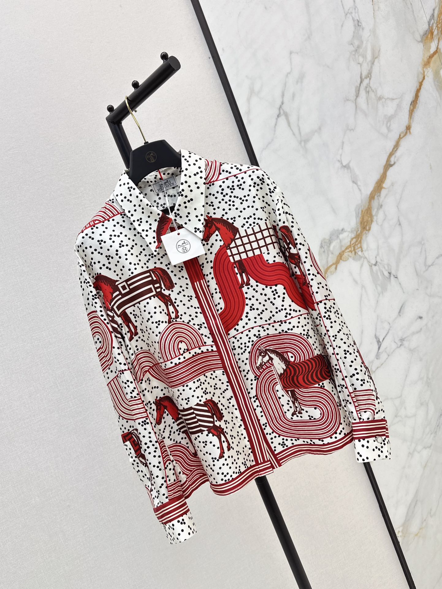 He 25ss print silk shirt
