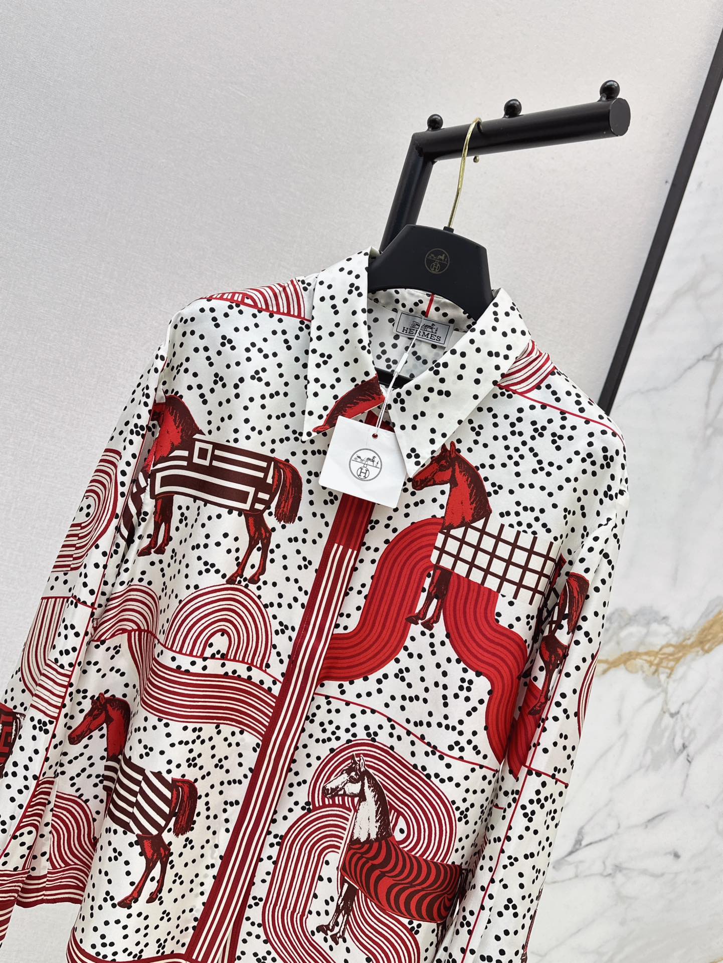 He 25ss print silk shirt