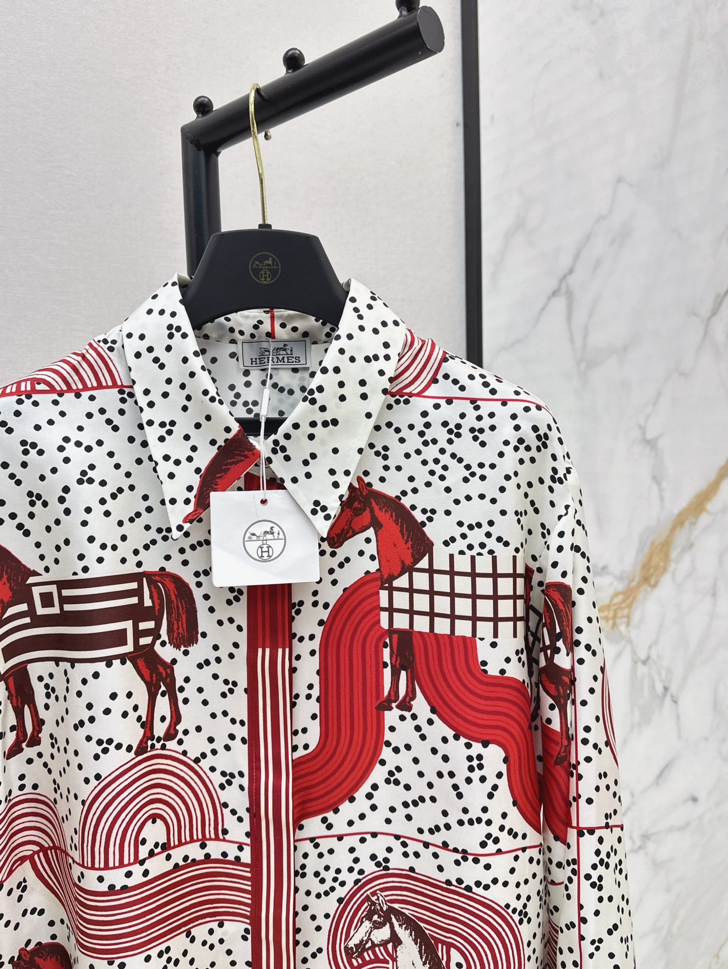 He 25ss print silk shirt