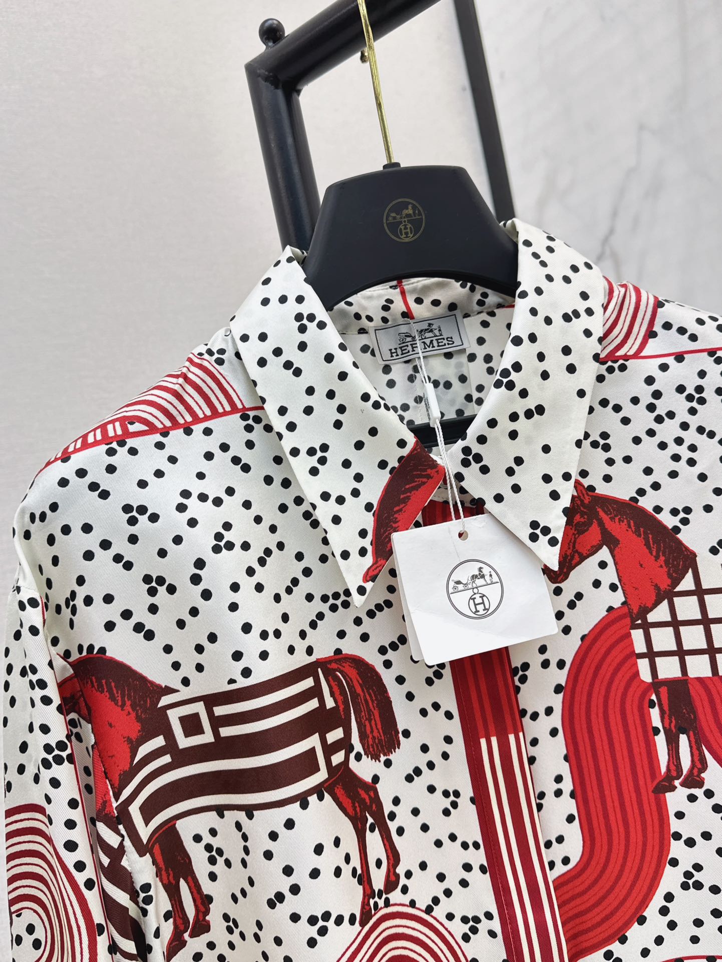 He 25ss print silk shirt
