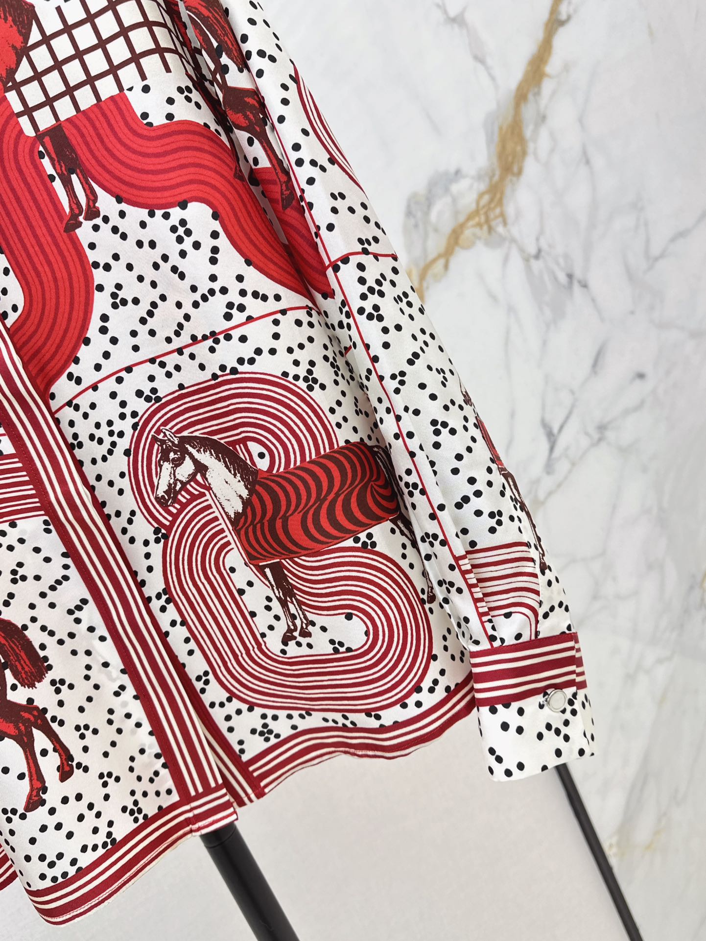 He 25ss print silk shirt