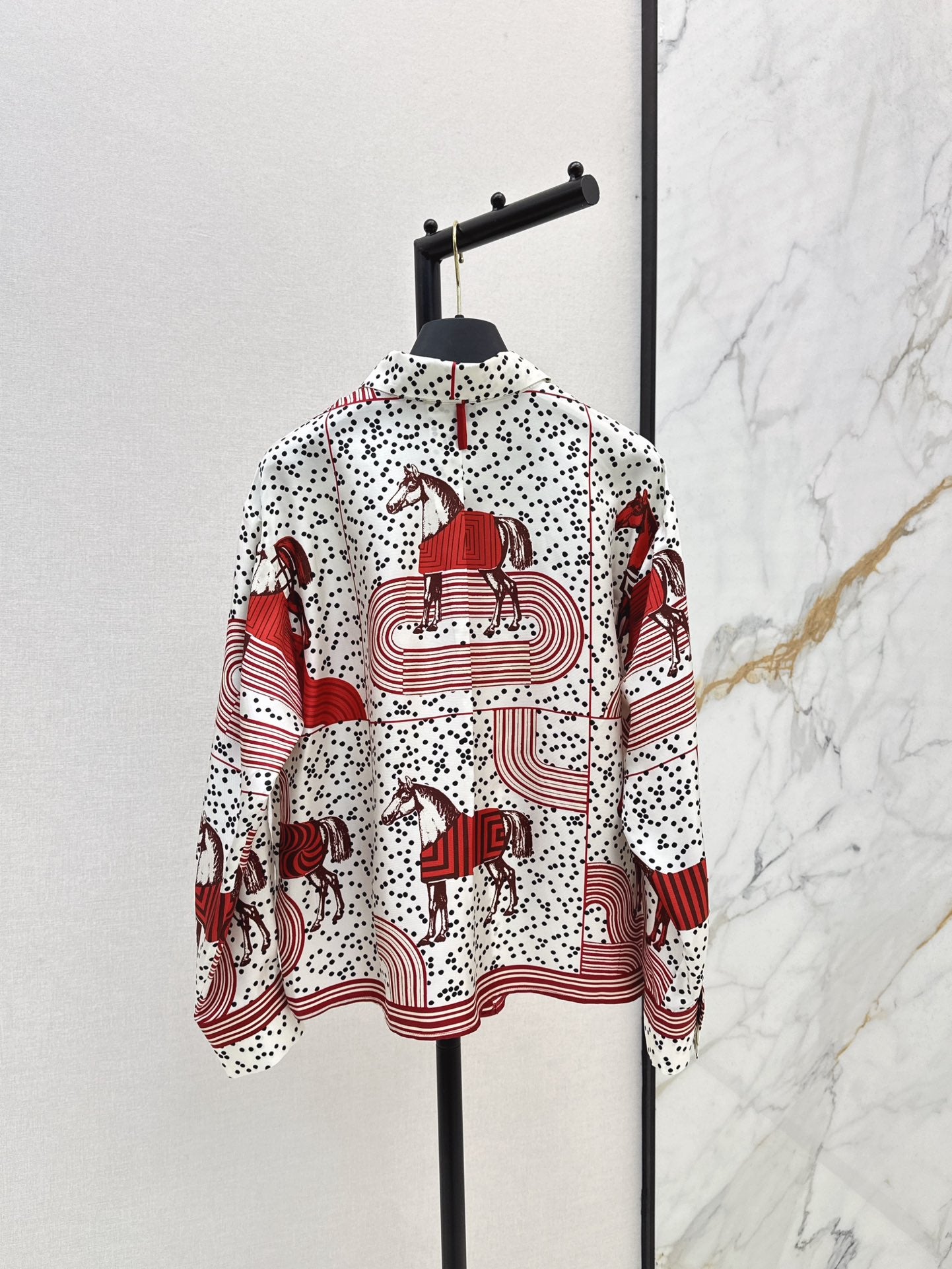 He 25ss print silk shirt