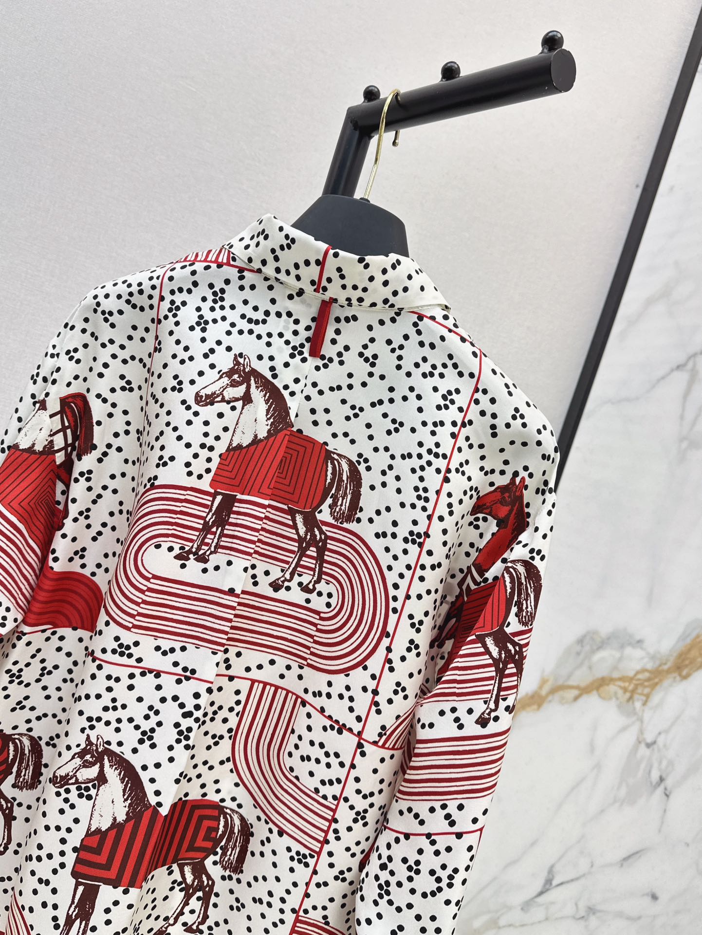 He 25ss print silk shirt
