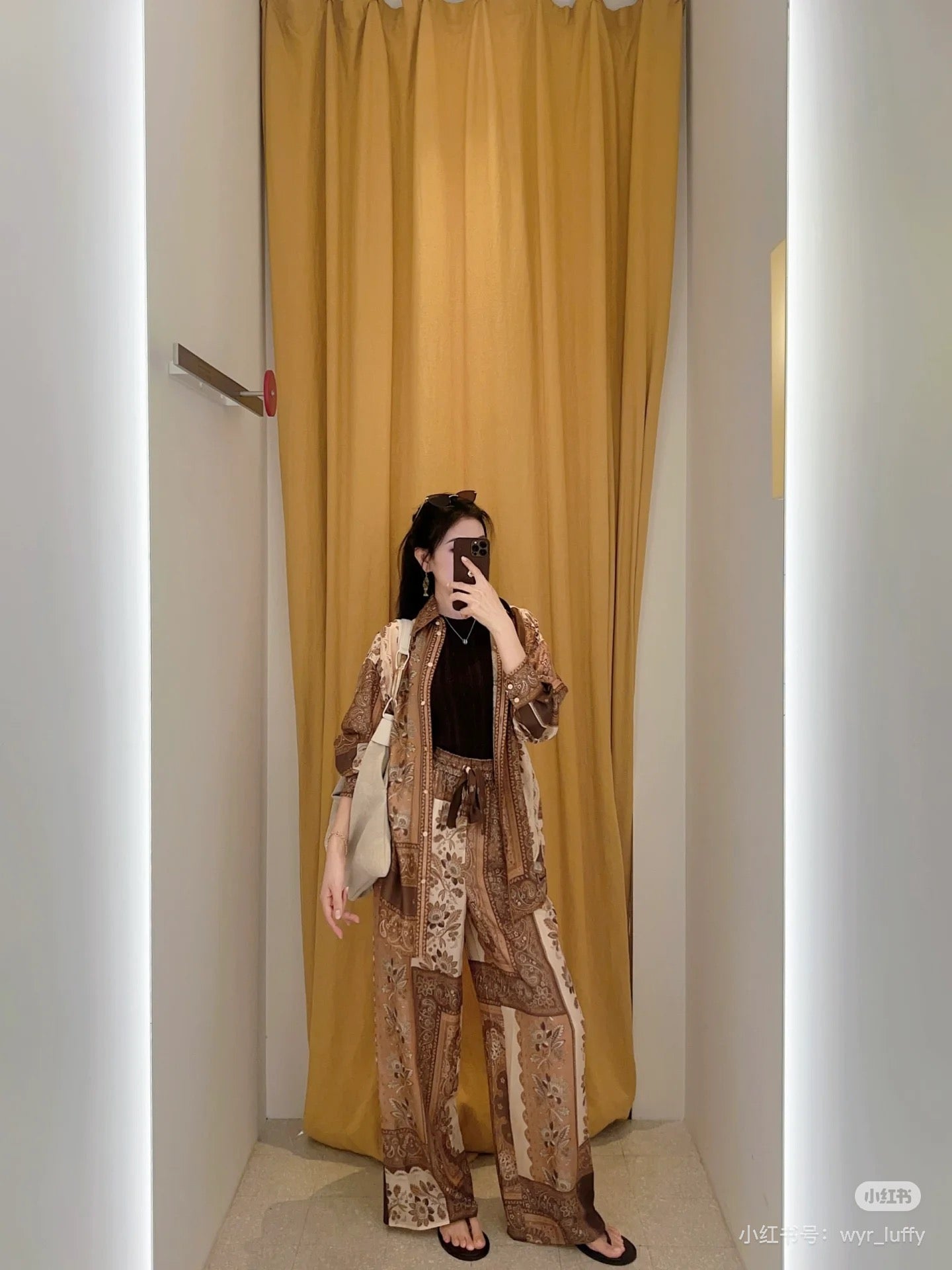 zim 25ss print silk pants