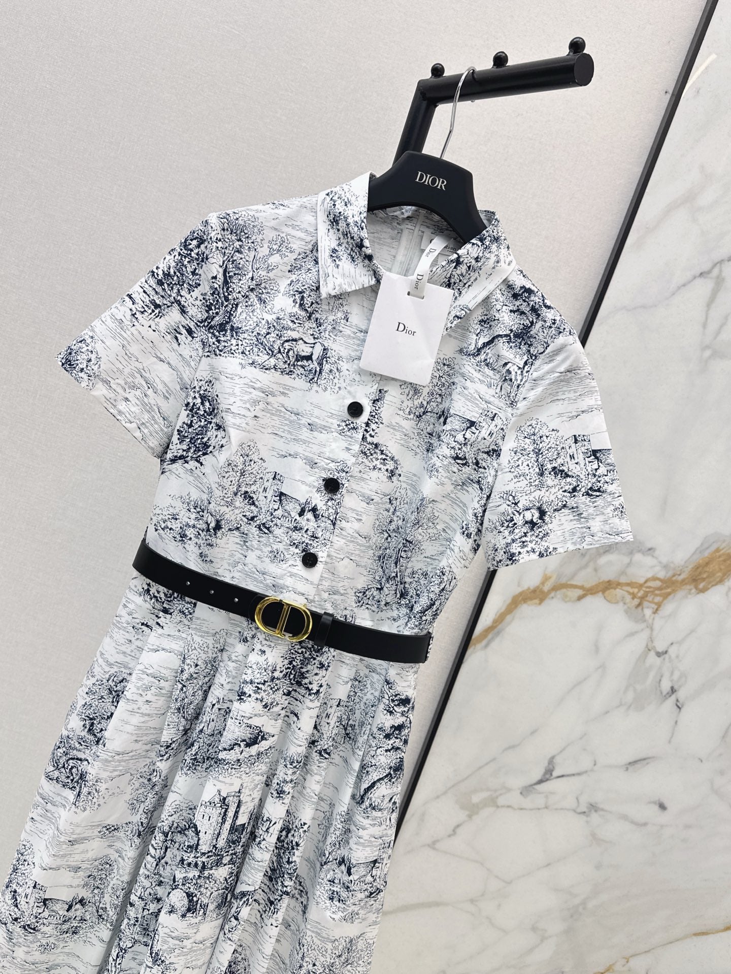 CD 25SS print shirt dress