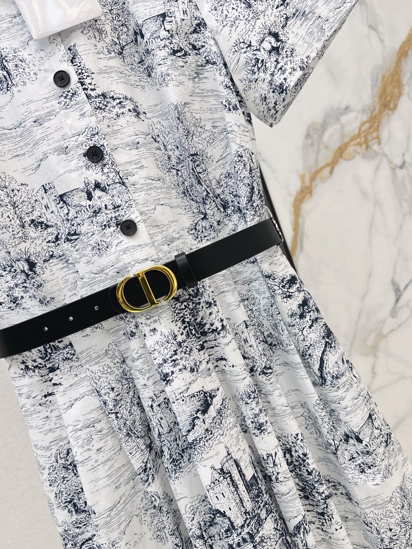 CD 25SS print shirt dress