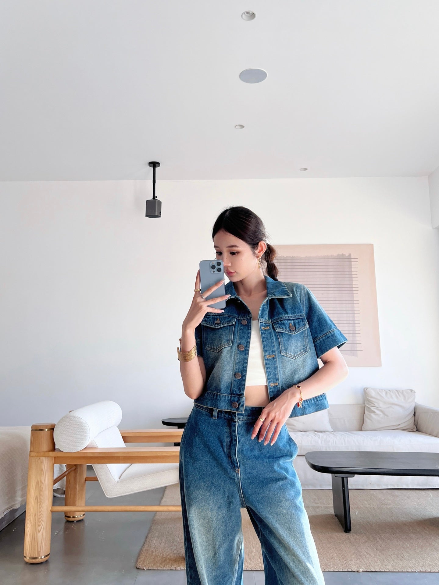 Pra 25ss crop denim jacket