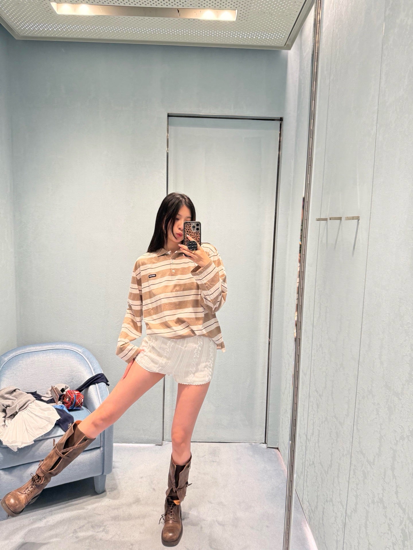 Miu 25ss stripe shirt
