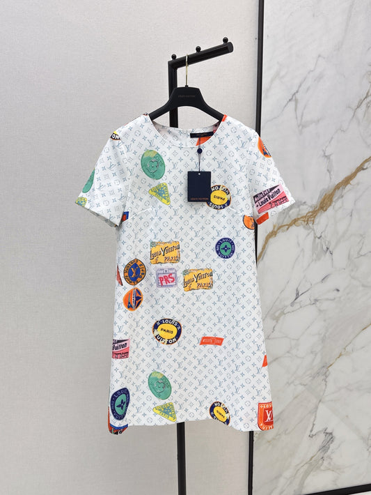 L 25ss print dress