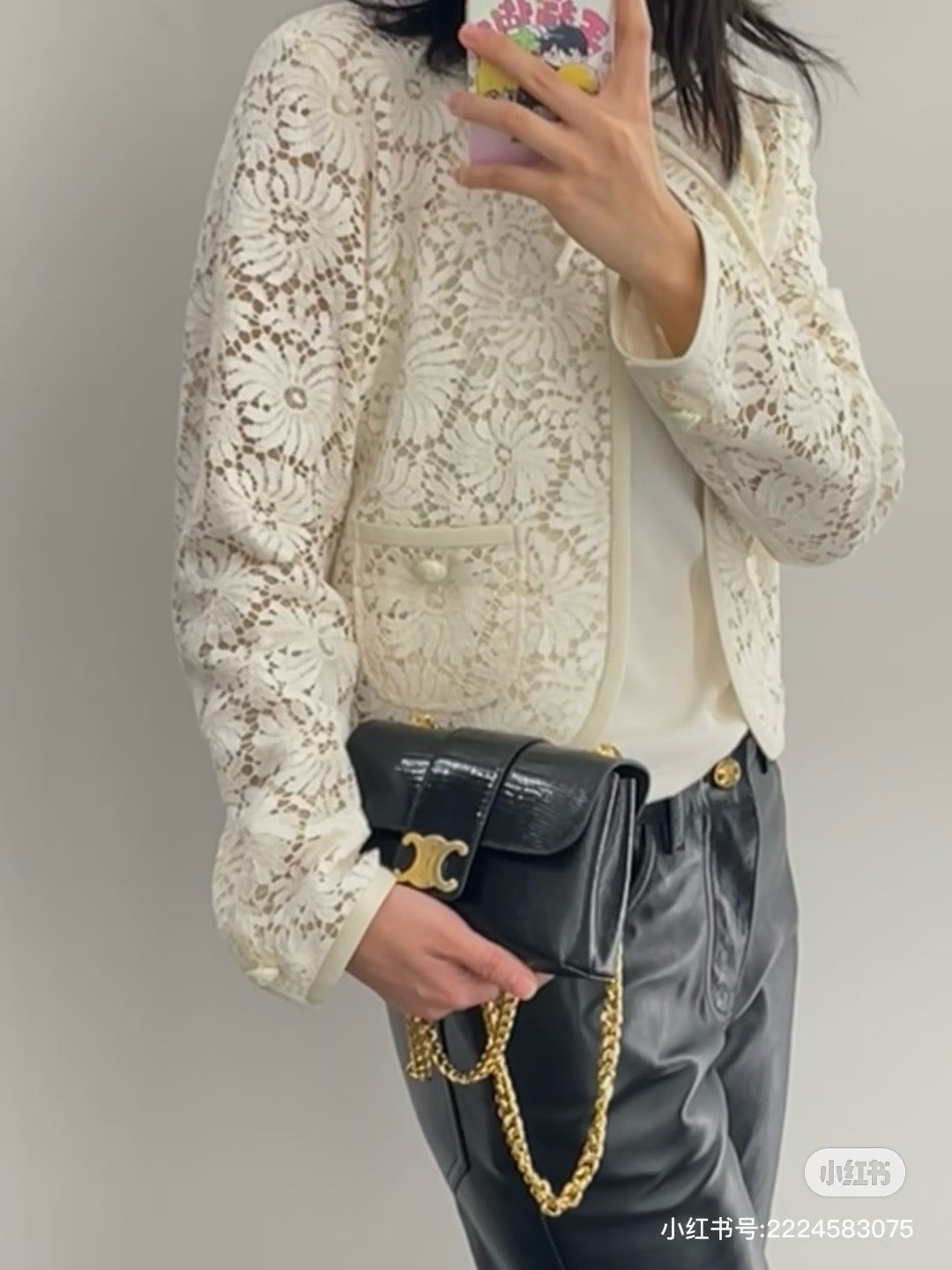 Celi 25ss lace hollow jacket