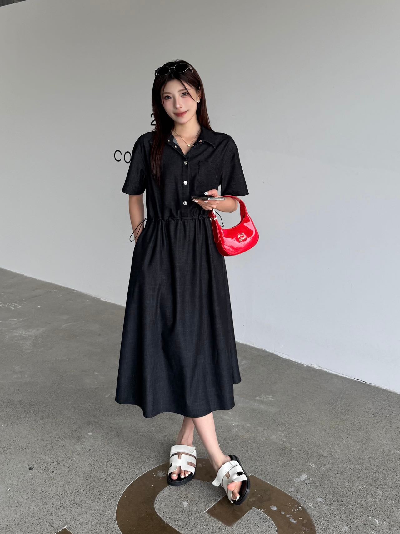 Mon 25ss drawstring dress
