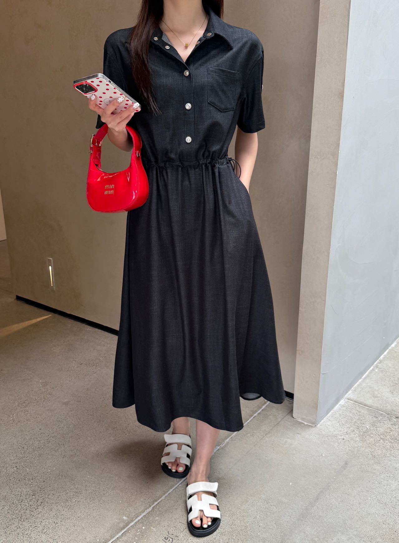 Mon 25ss drawstring dress