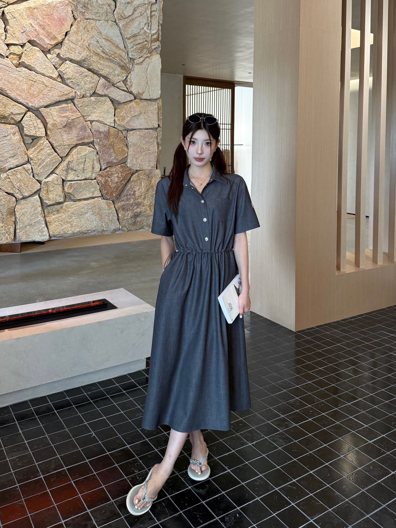 Mon 25ss drawstring dress