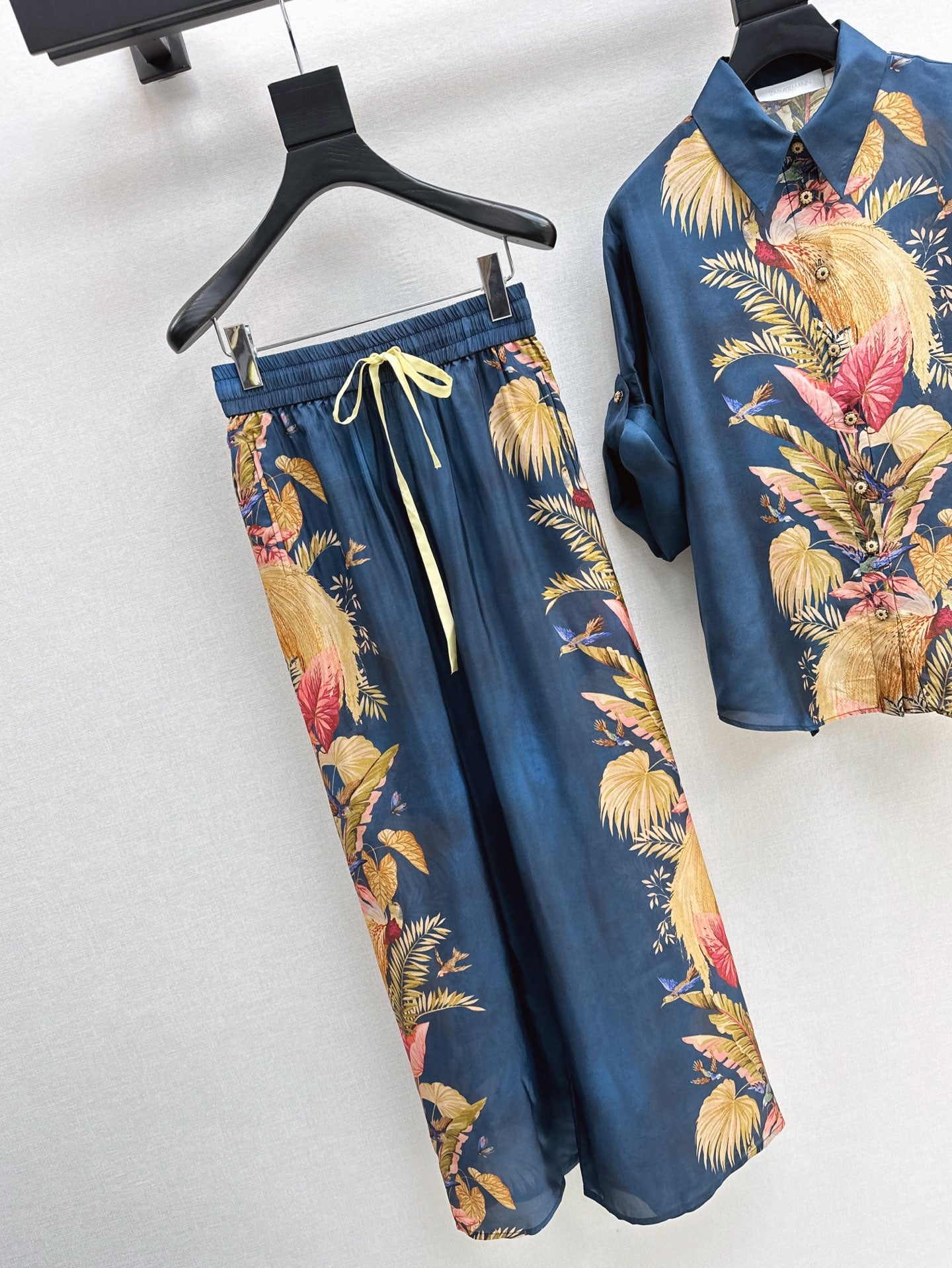 Zimm 25ss Silk print pants