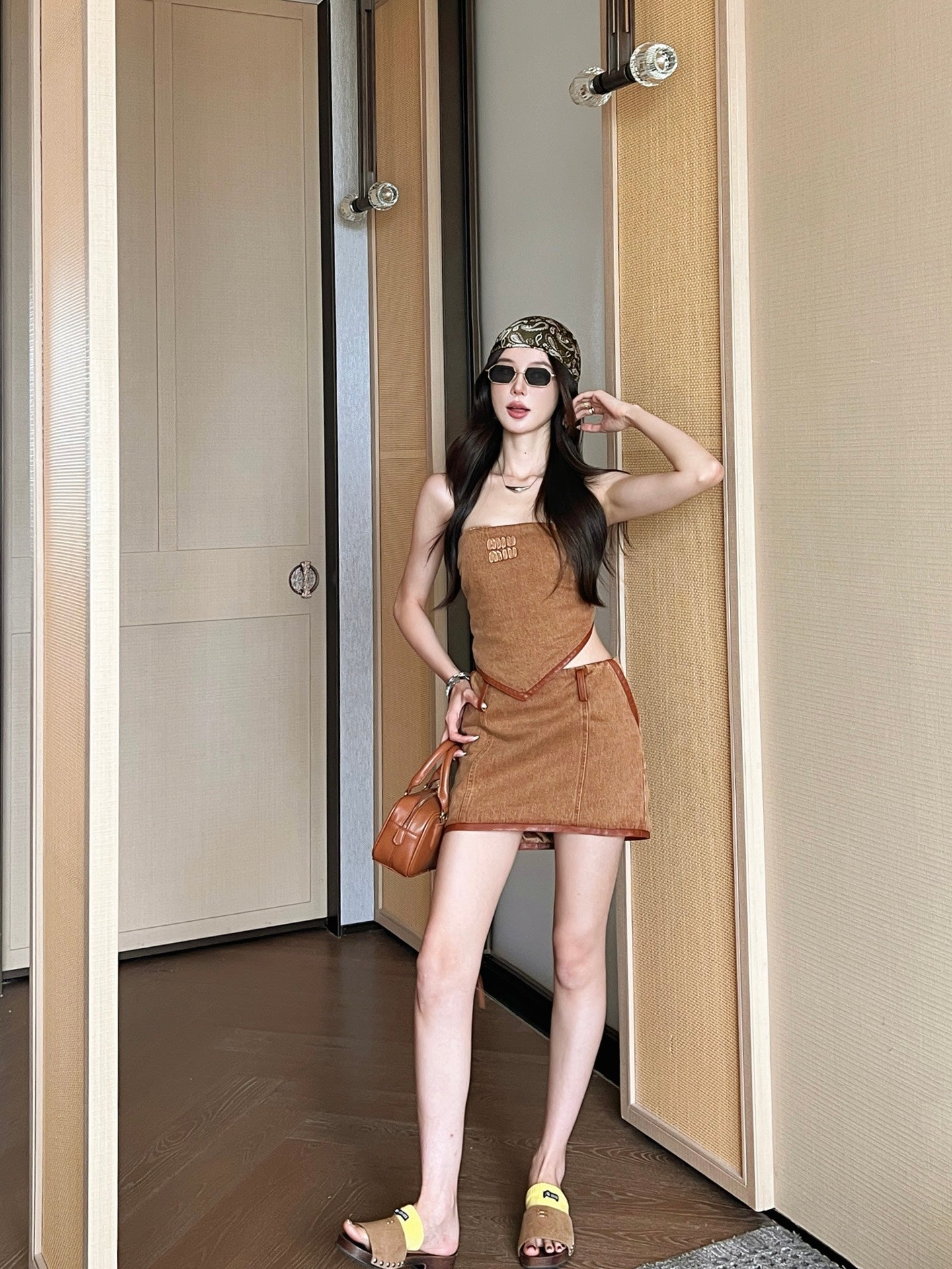 Miu 25ss denim tube top