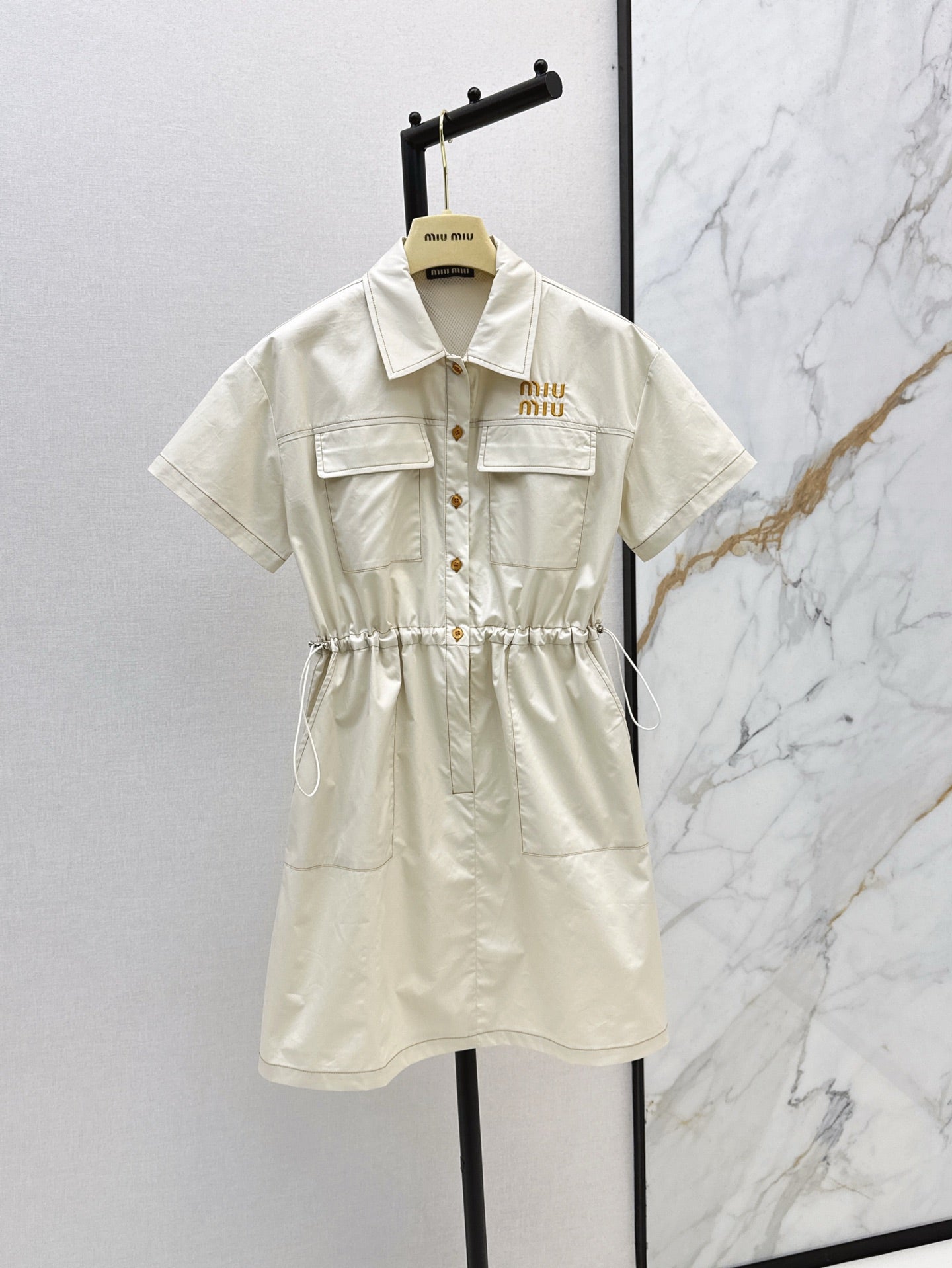 Miu 25ss drawstring dress