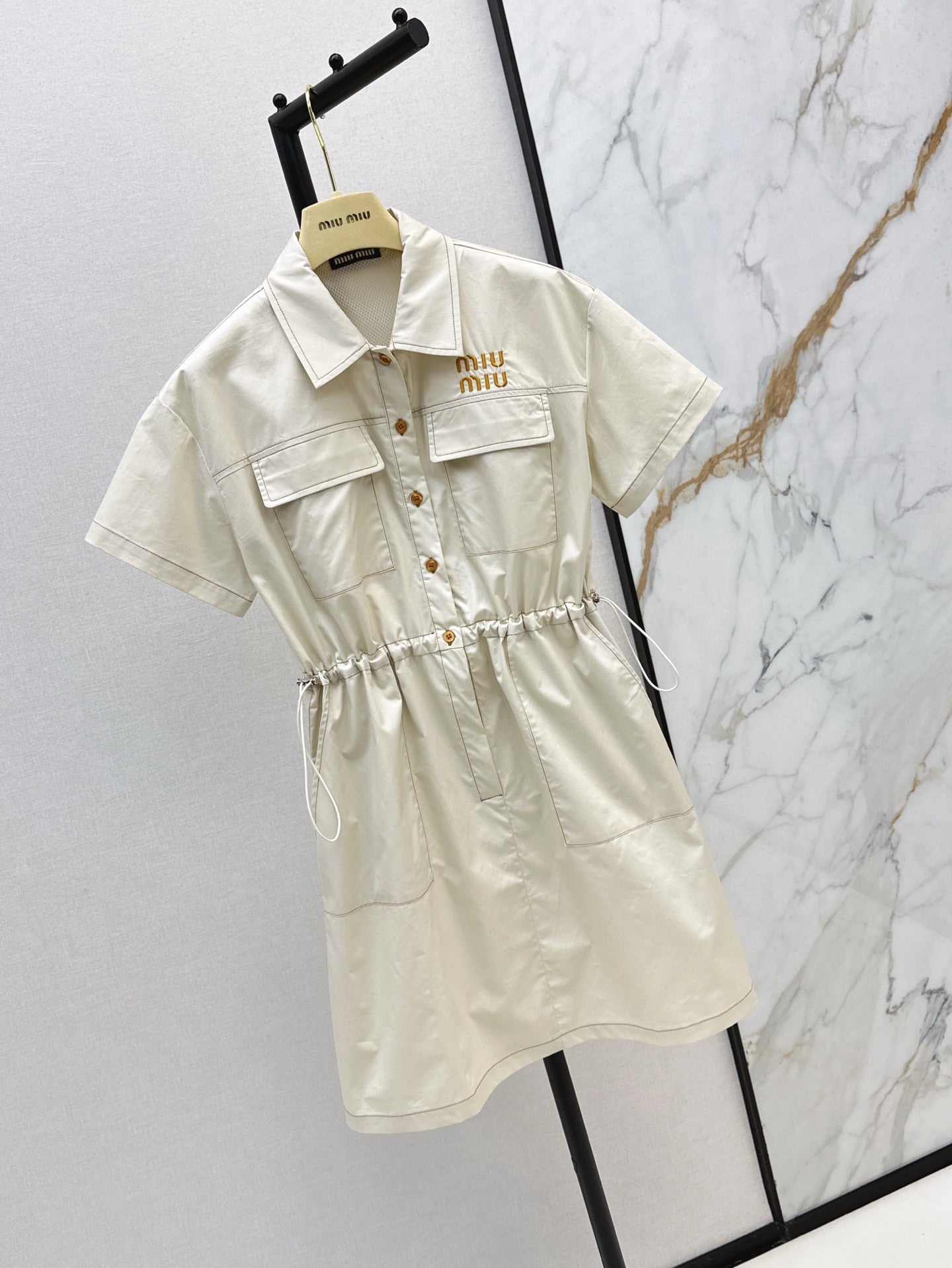 Miu 25ss drawstring dress