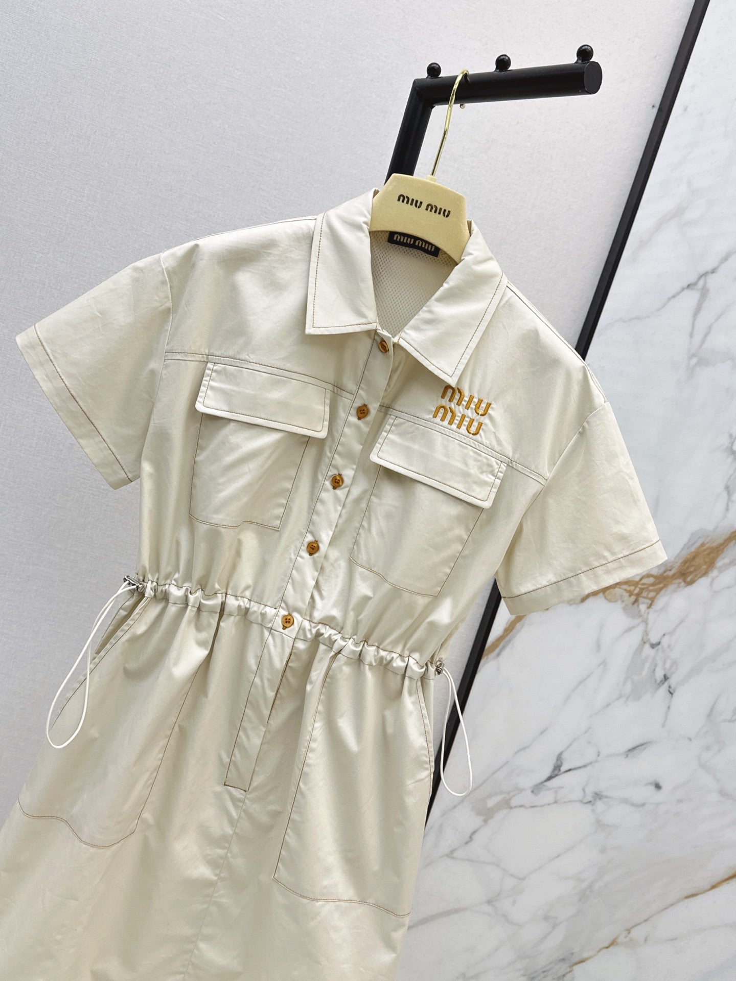 Miu 25ss drawstring dress