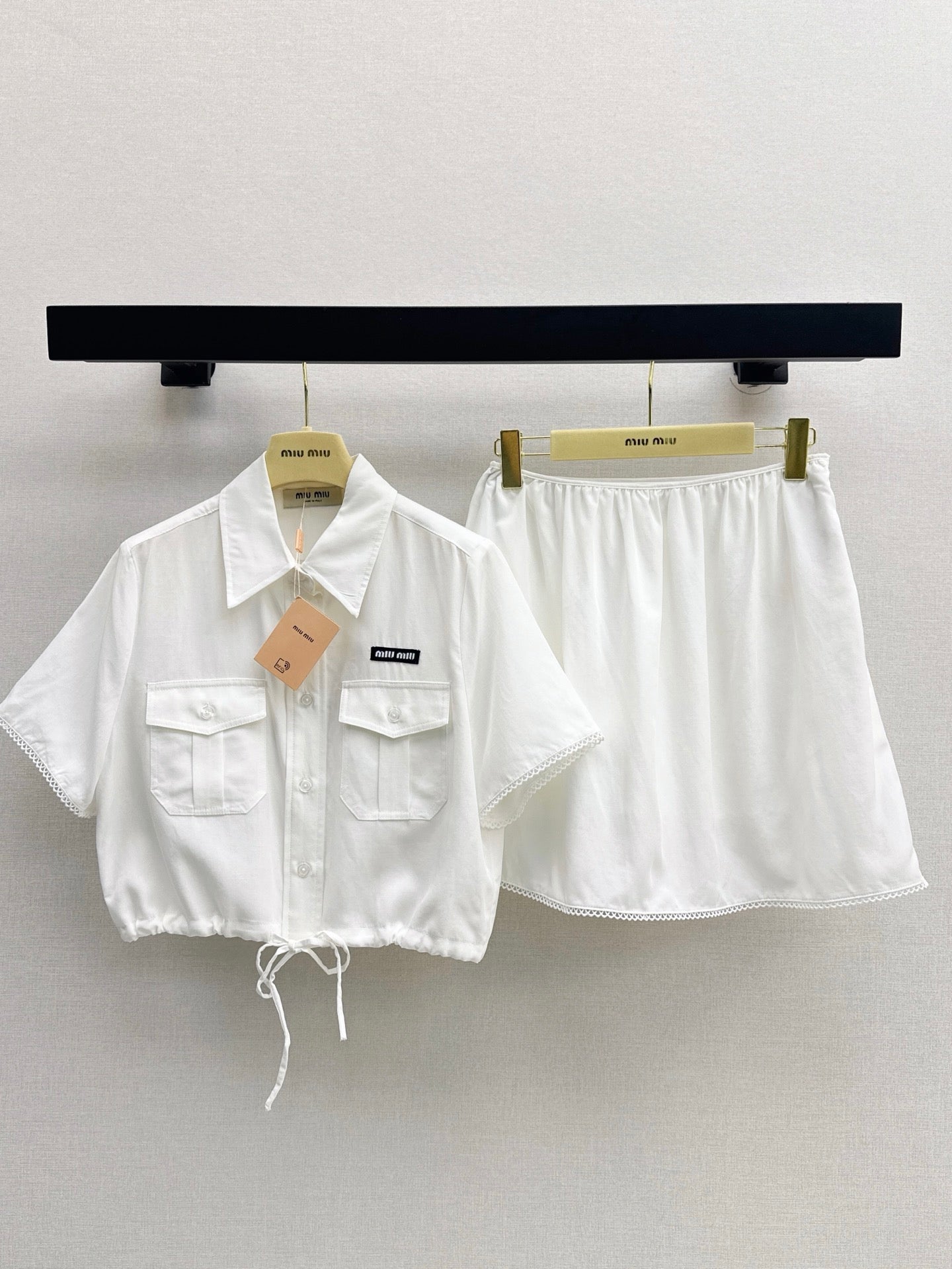 Miu 25ss crop shirt set