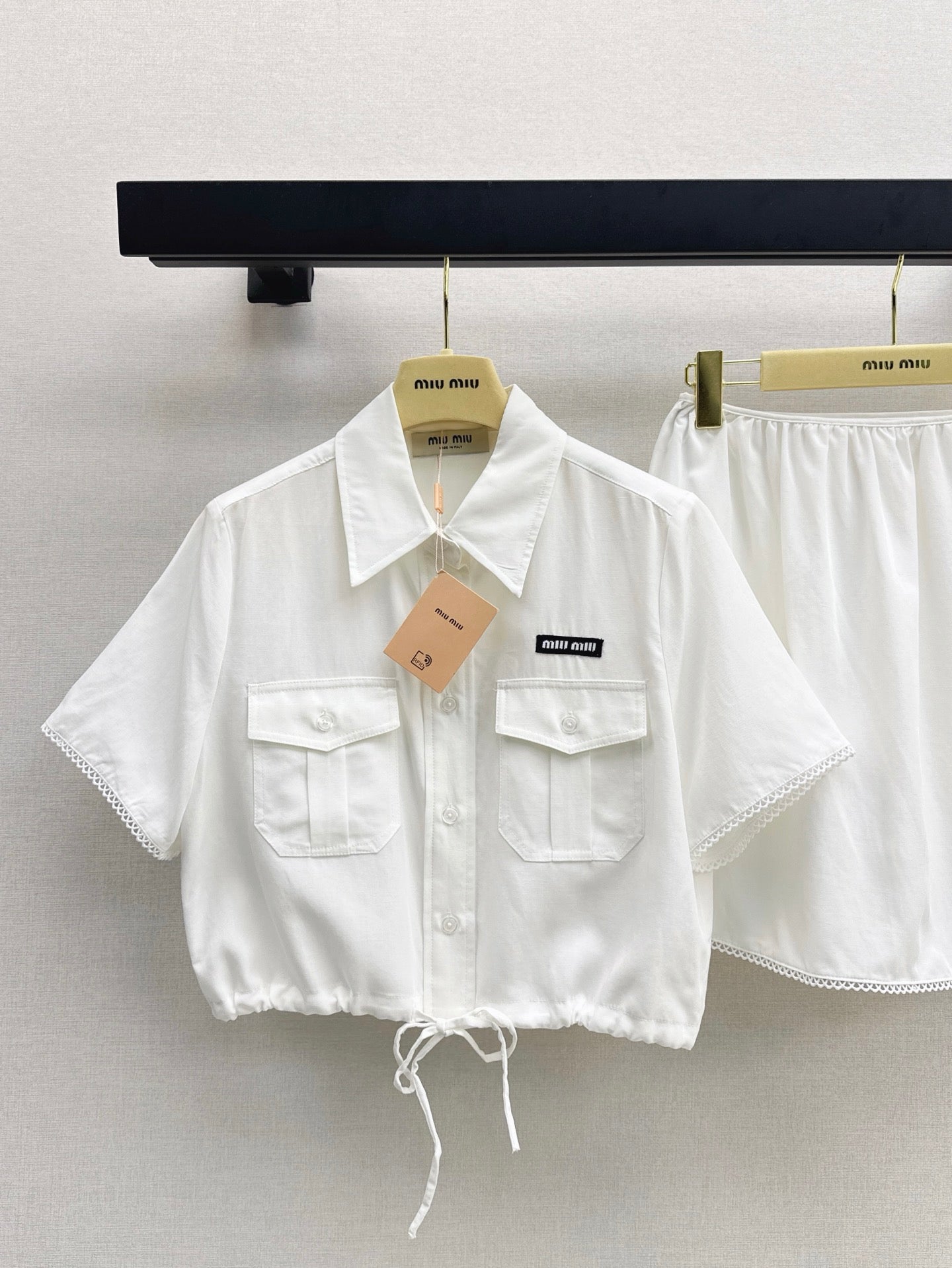 Miu 25ss crop shirt set