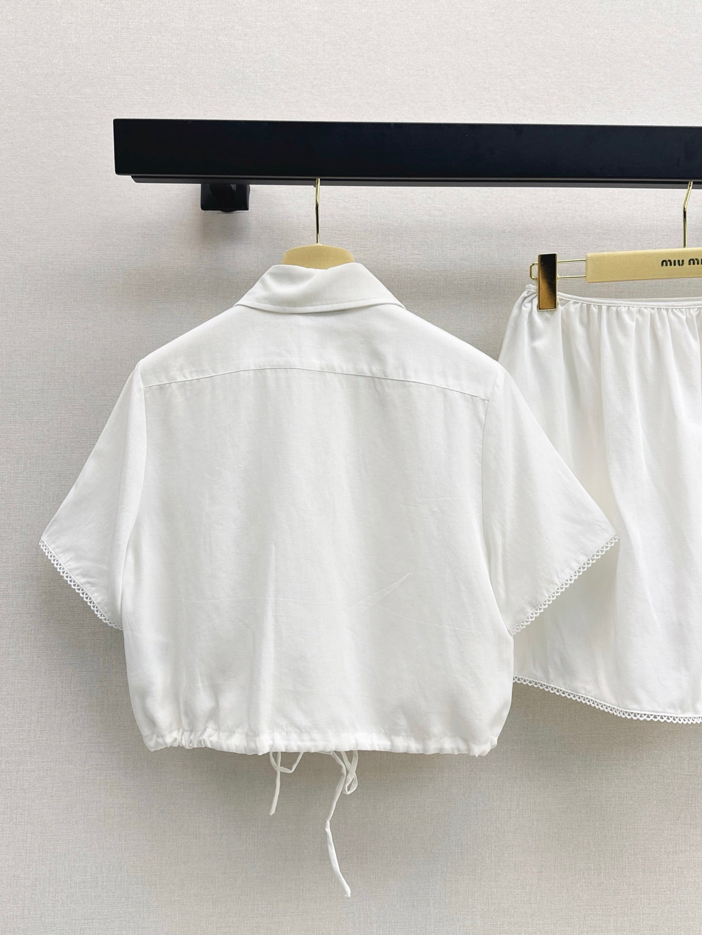 Miu 25ss crop shirt set