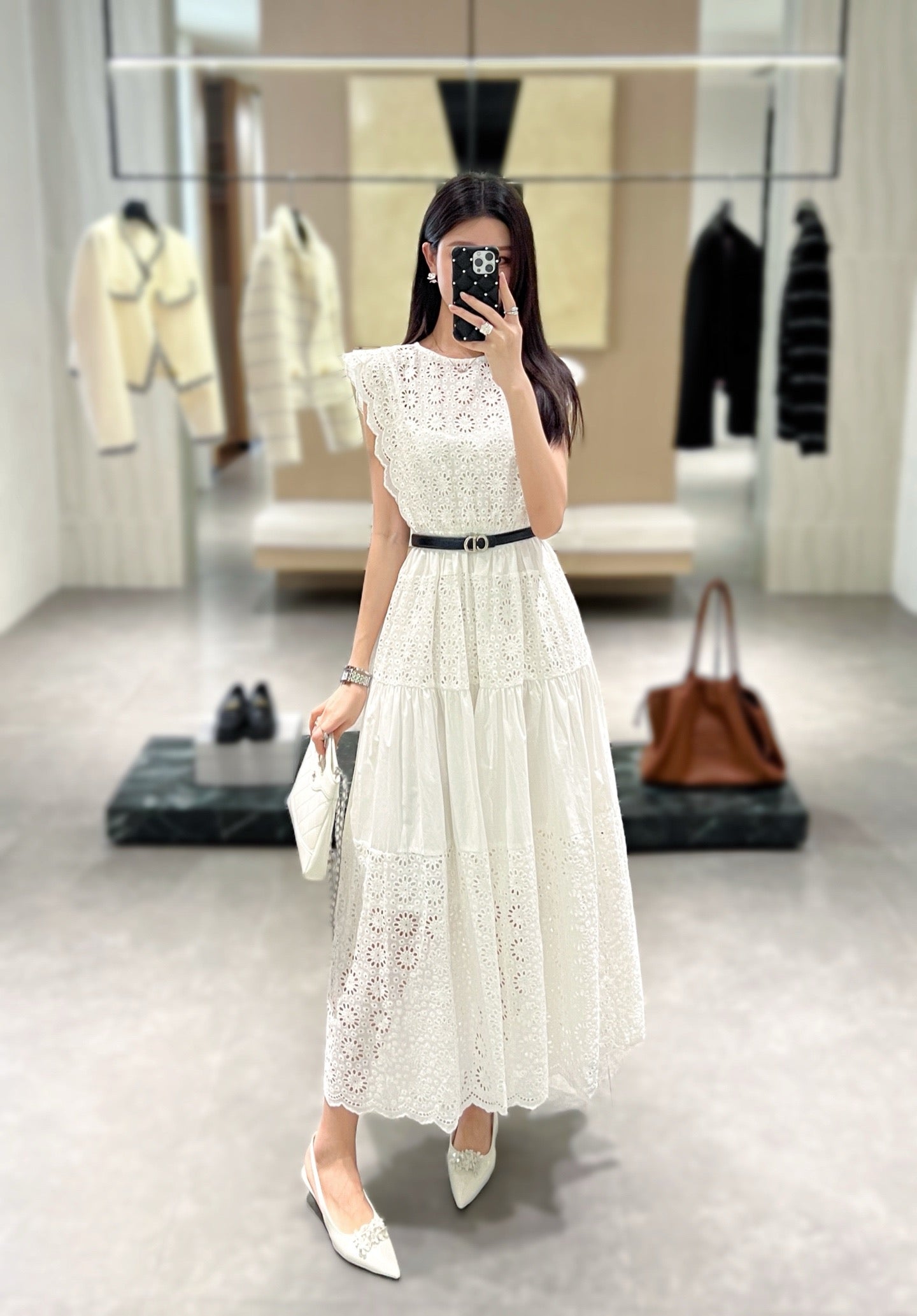 Chan 25ss hollow dress