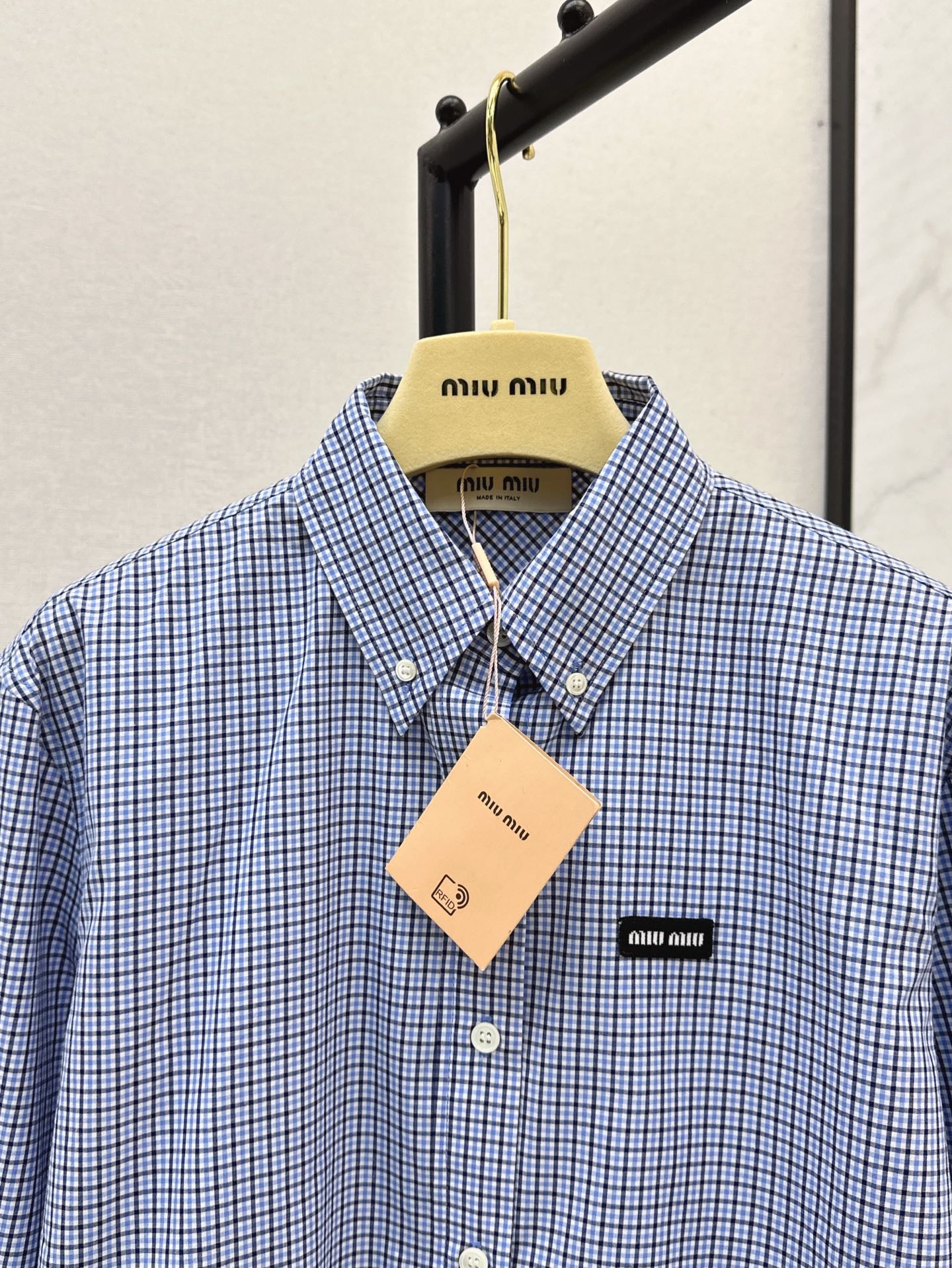 Miu 25ss plaid shirt