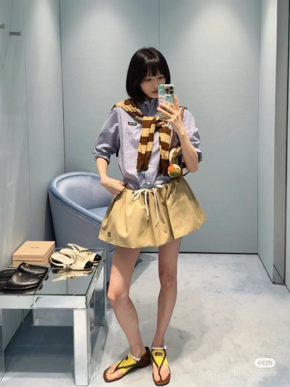 Miu 25ss plaid shirt