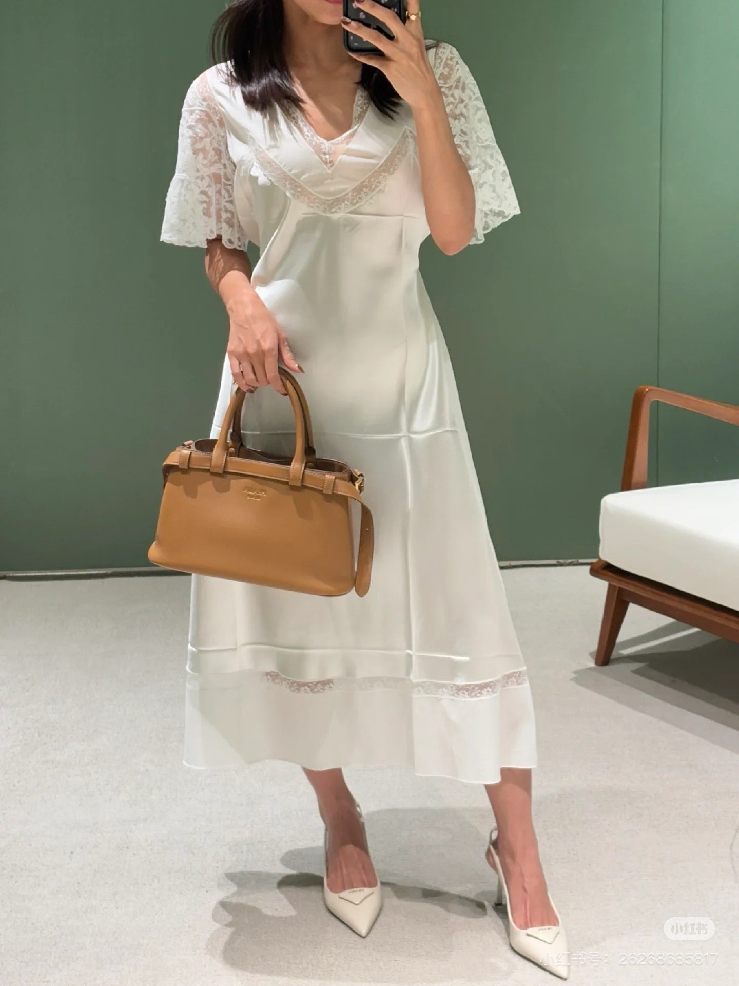 Pra 25ss satin lace dress