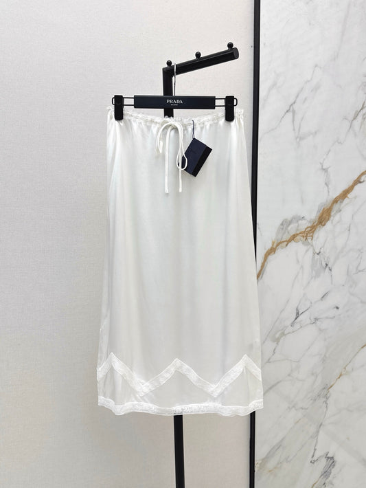 Pra 25ss satin lace skirt