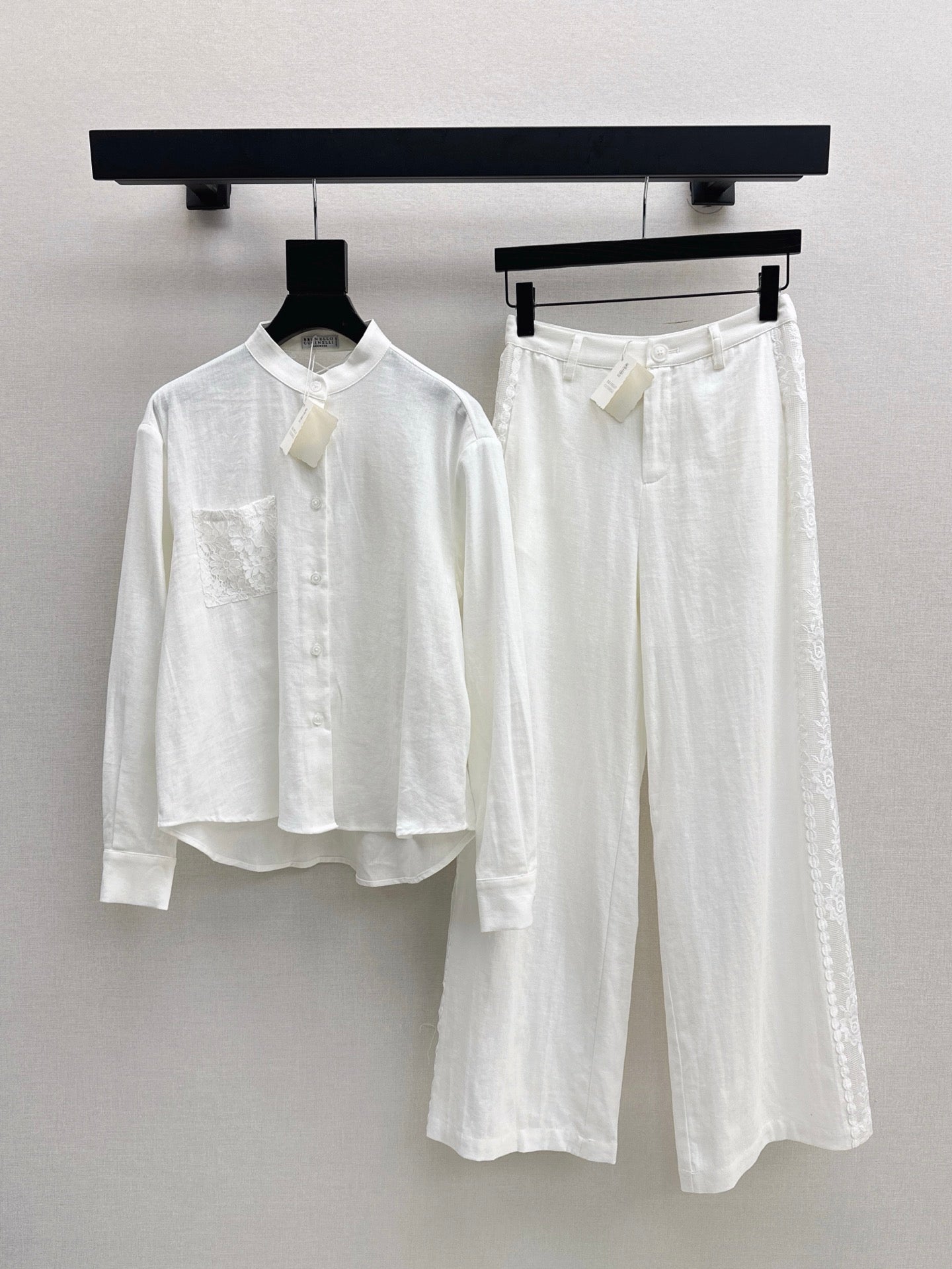 Brune 25ss lace linen shirt
