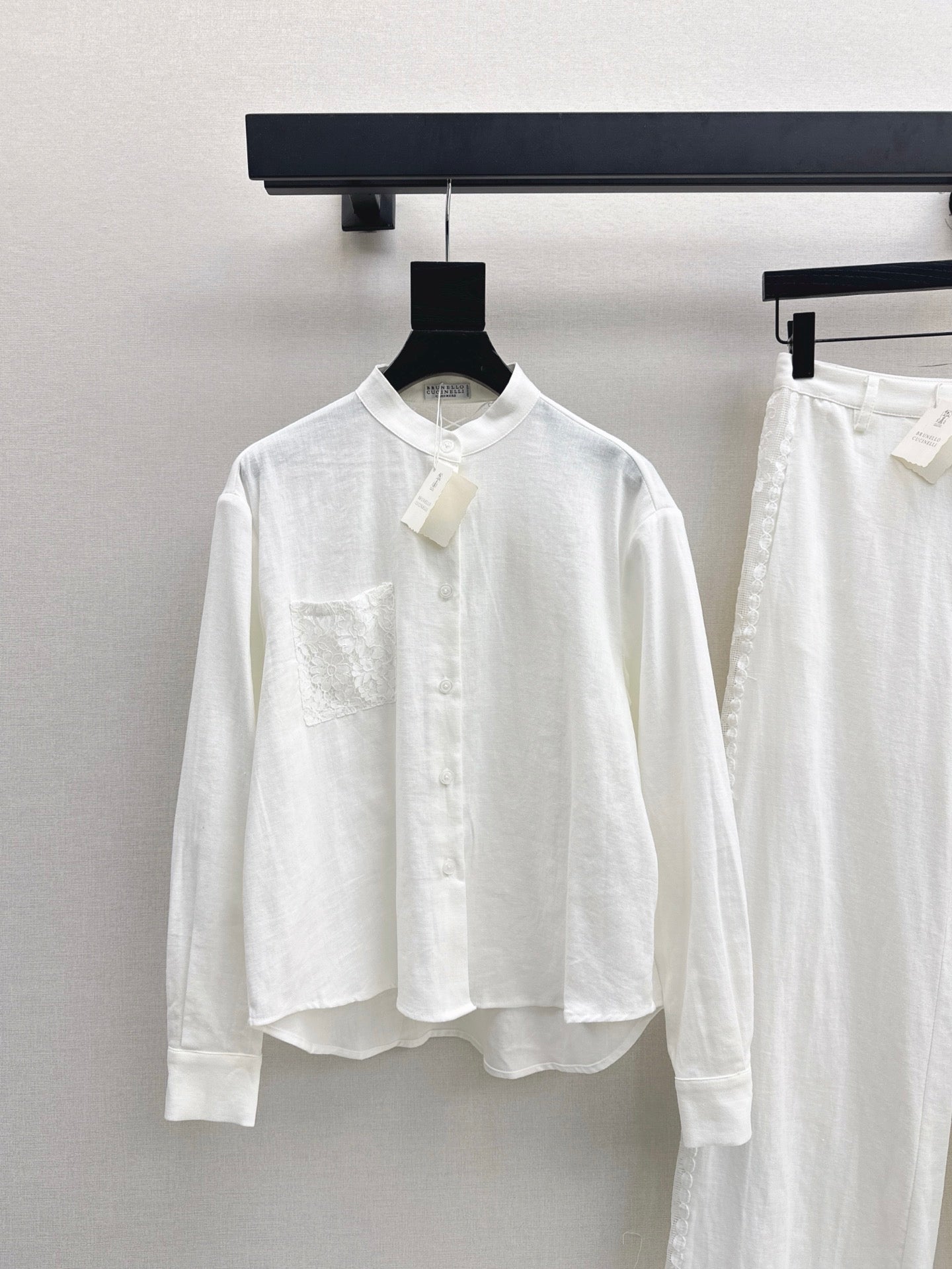 Brune 25ss lace linen shirt