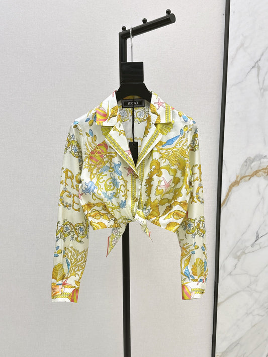 Vers 25ss silk crop shirt