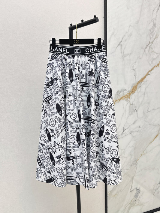 Chan 25ss print skirt