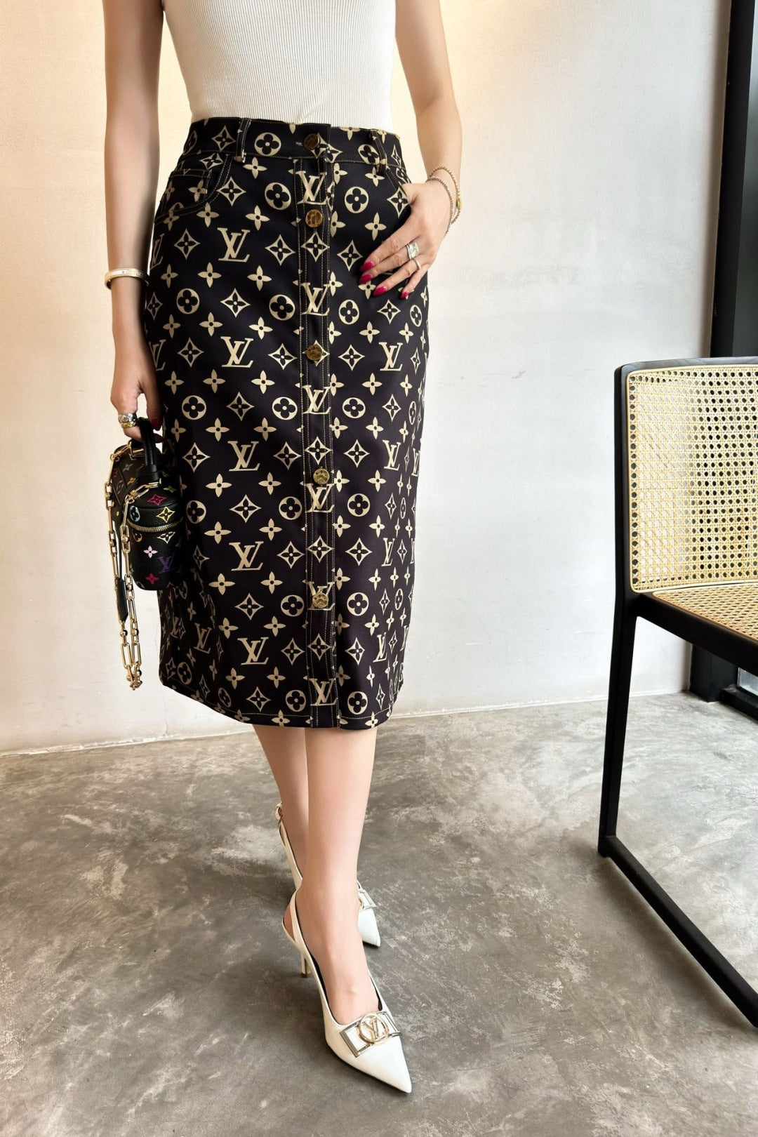 Louis 25ss monogram skirt