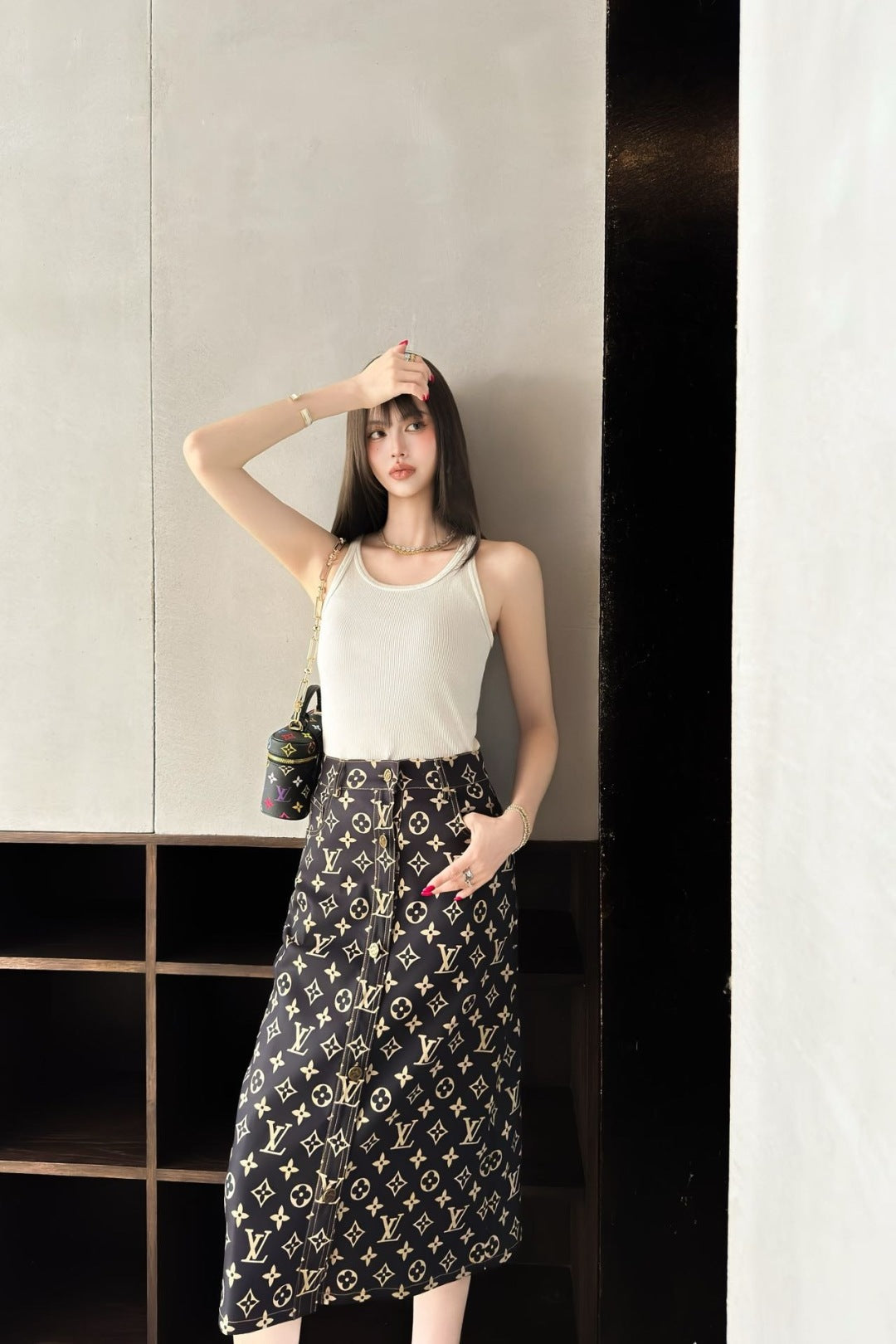 Louis 25ss monogram skirt