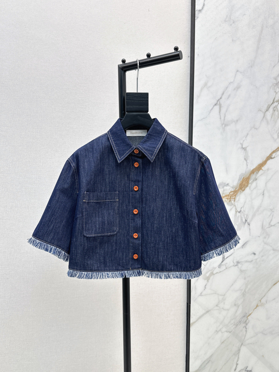 Zimm 25ss denim crop shirt