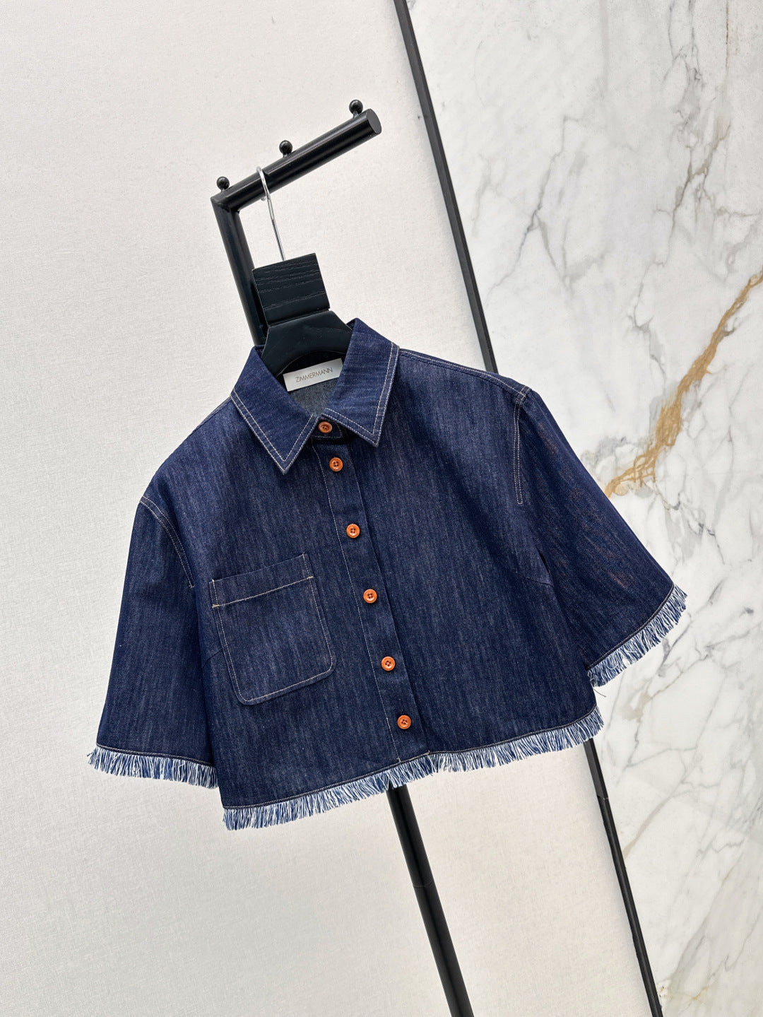 Zimm 25ss denim crop shirt