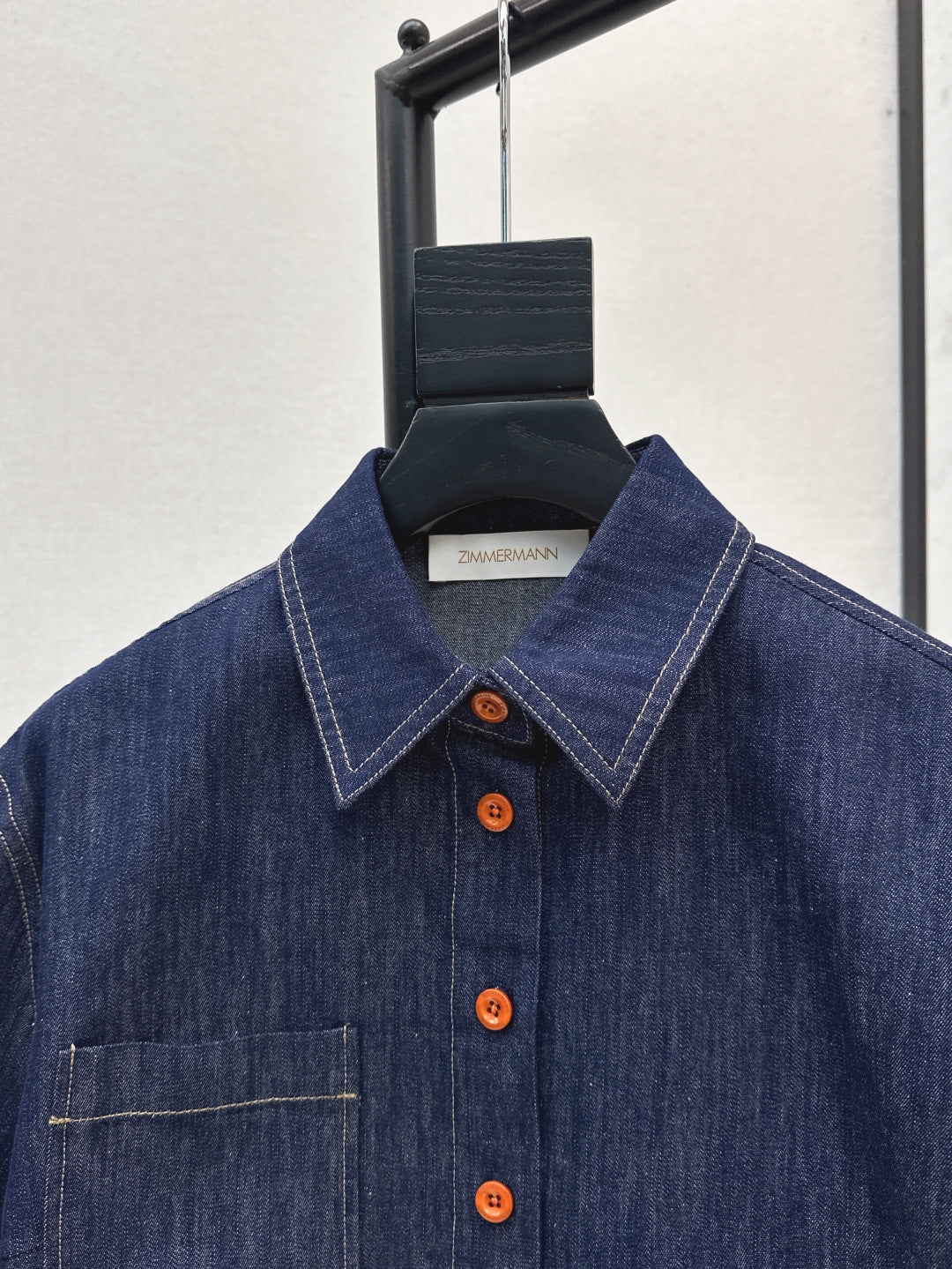 Zimm 25ss denim crop shirt