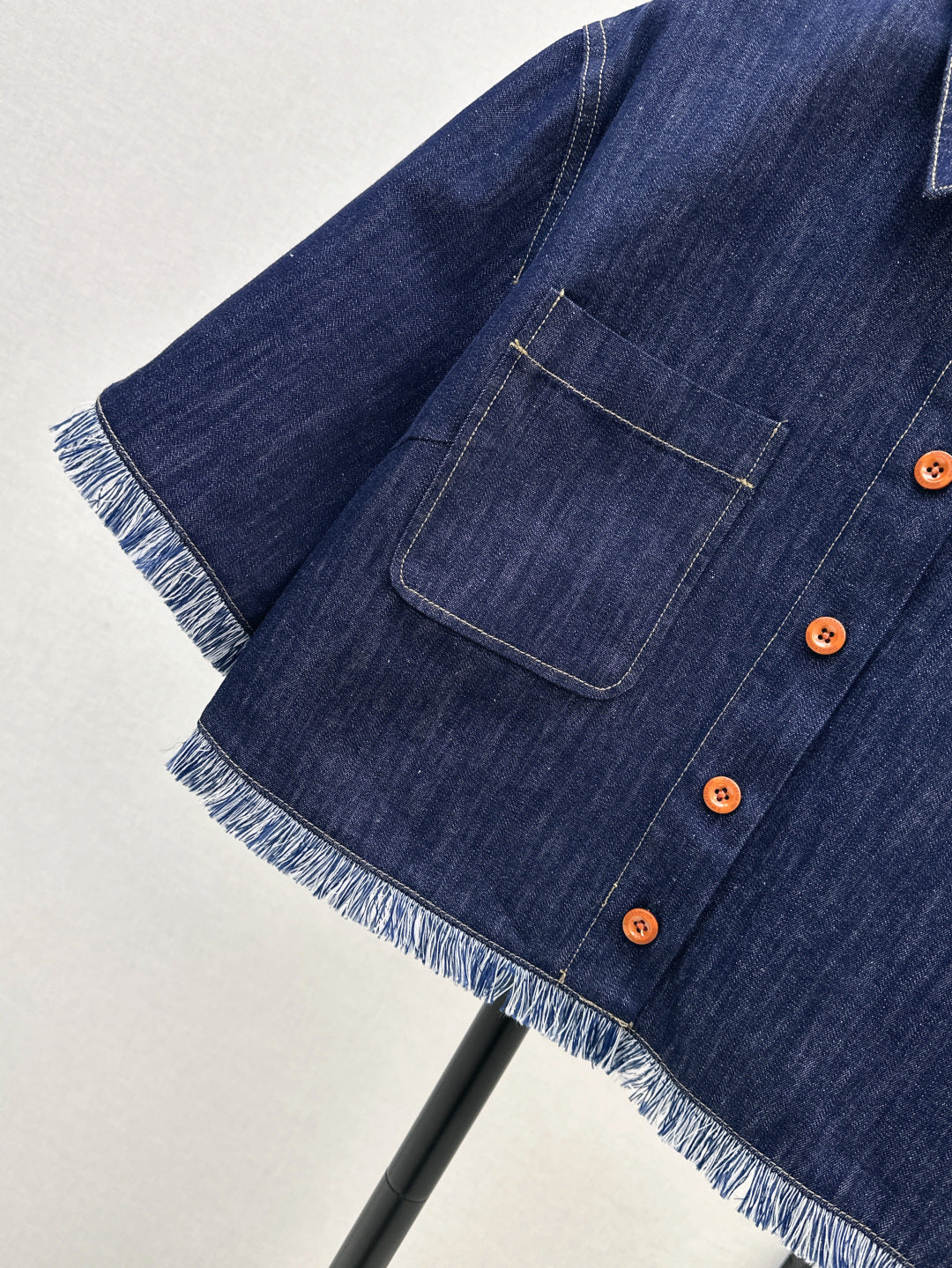 Zimm 25ss denim crop shirt