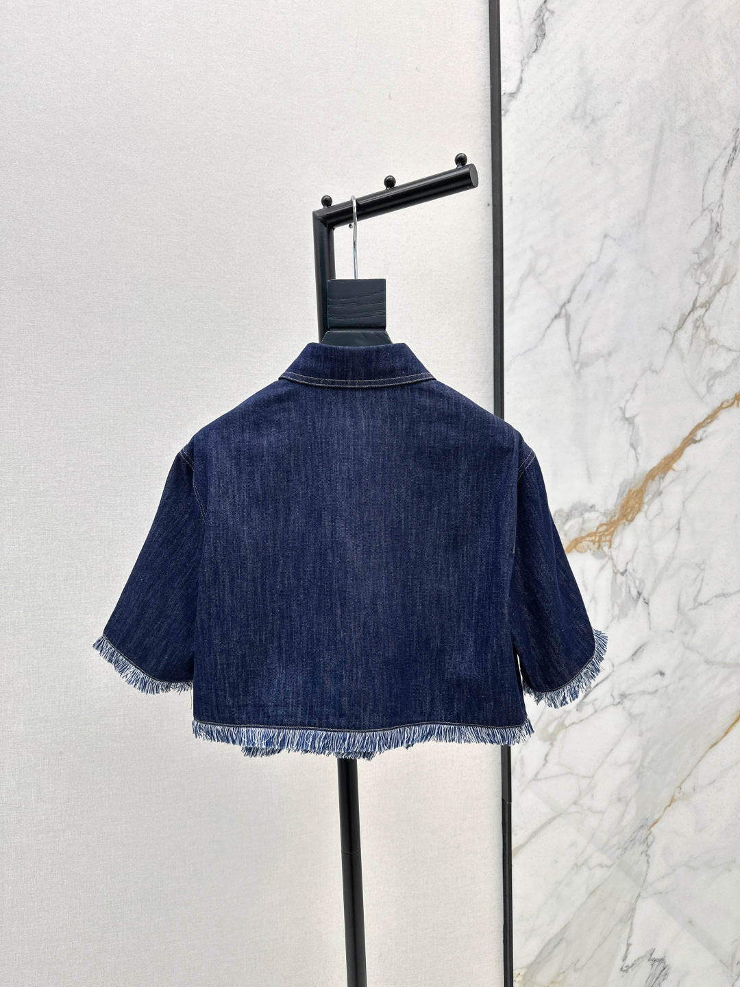 Zimm 25ss denim crop shirt