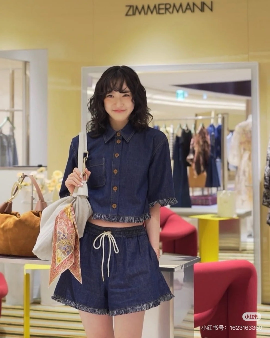 Zimm 25ss denim crop shirt