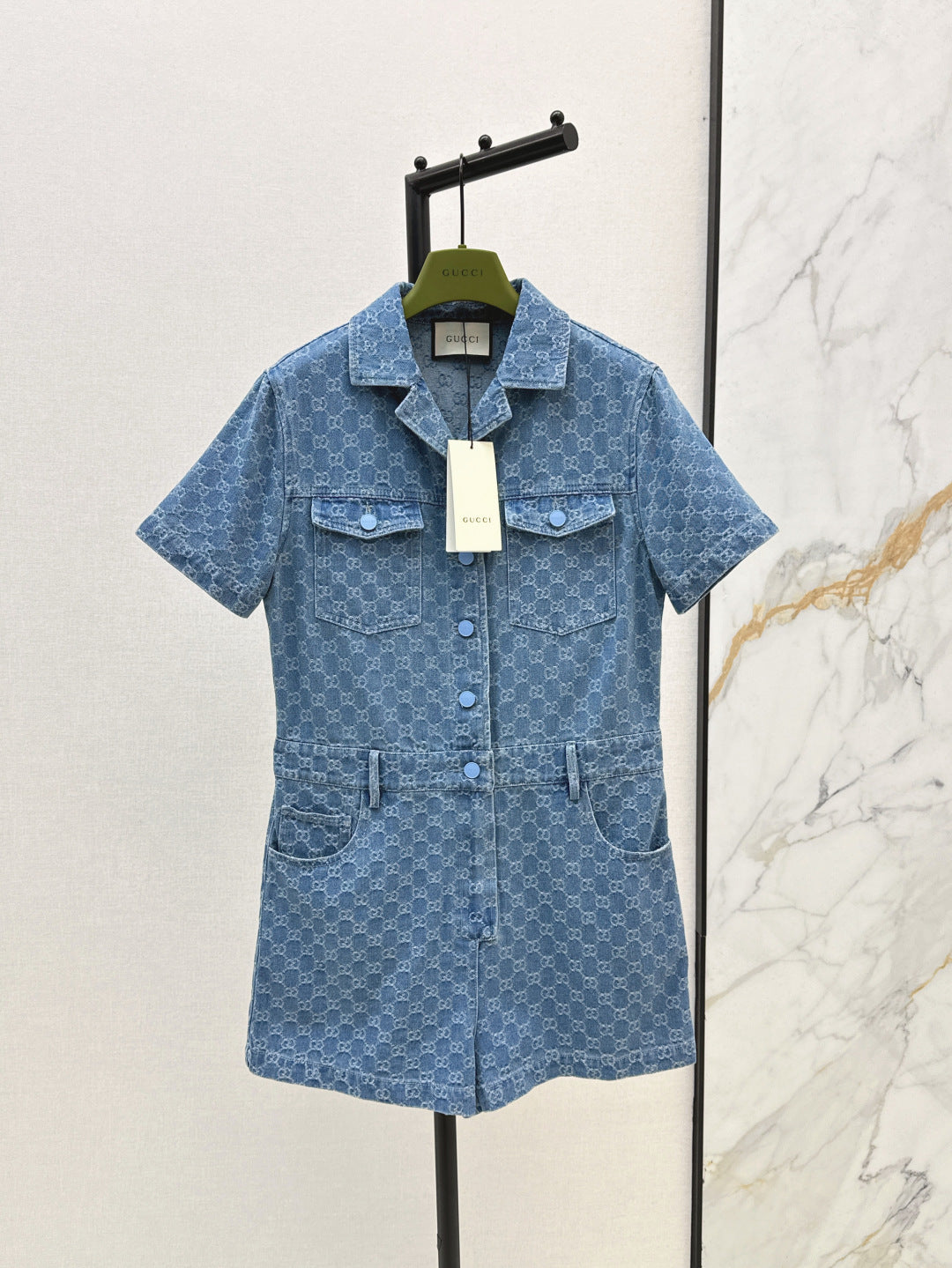 Guc 25ss jacquard denim jumpsuit