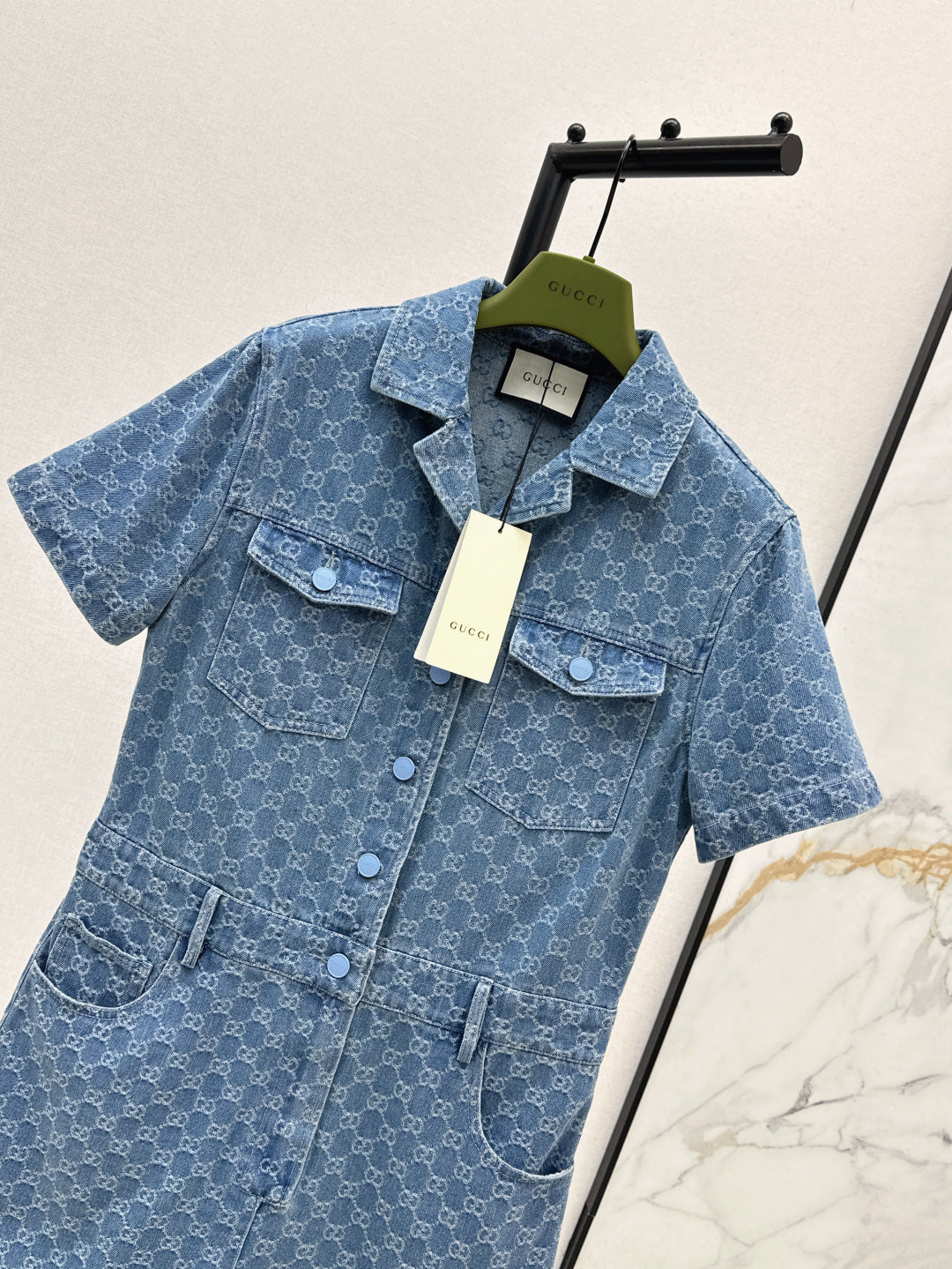 Guc 25ss jacquard denim jumpsuit