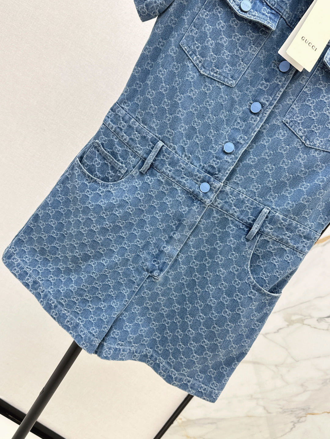 Guc 25ss jacquard denim jumpsuit