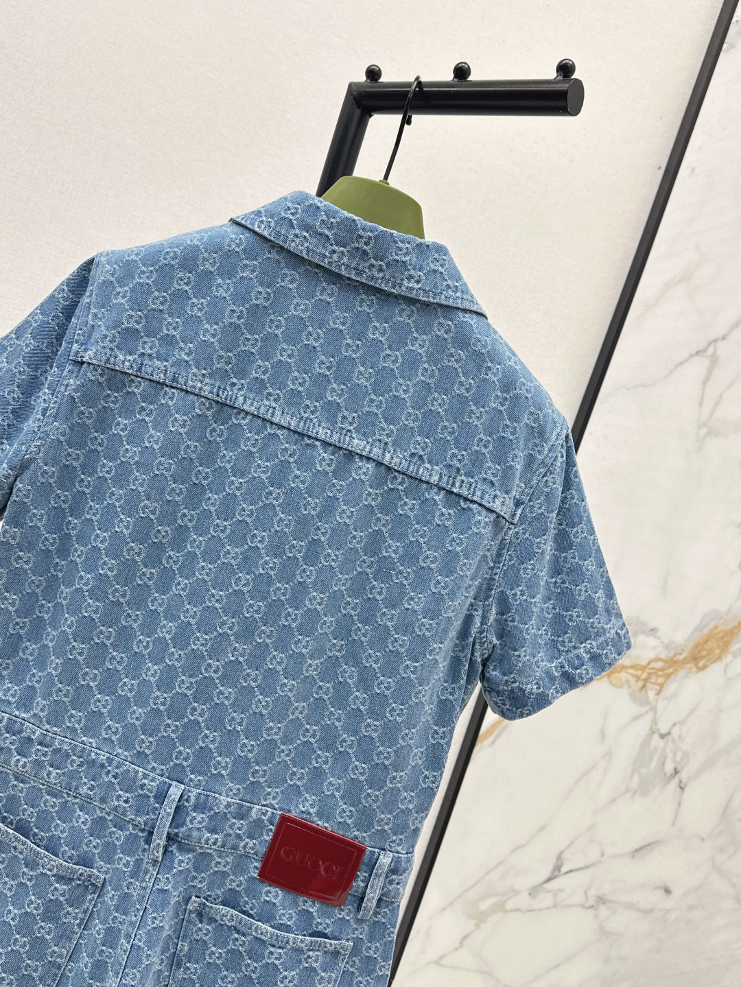 Guc 25ss jacquard denim jumpsuit