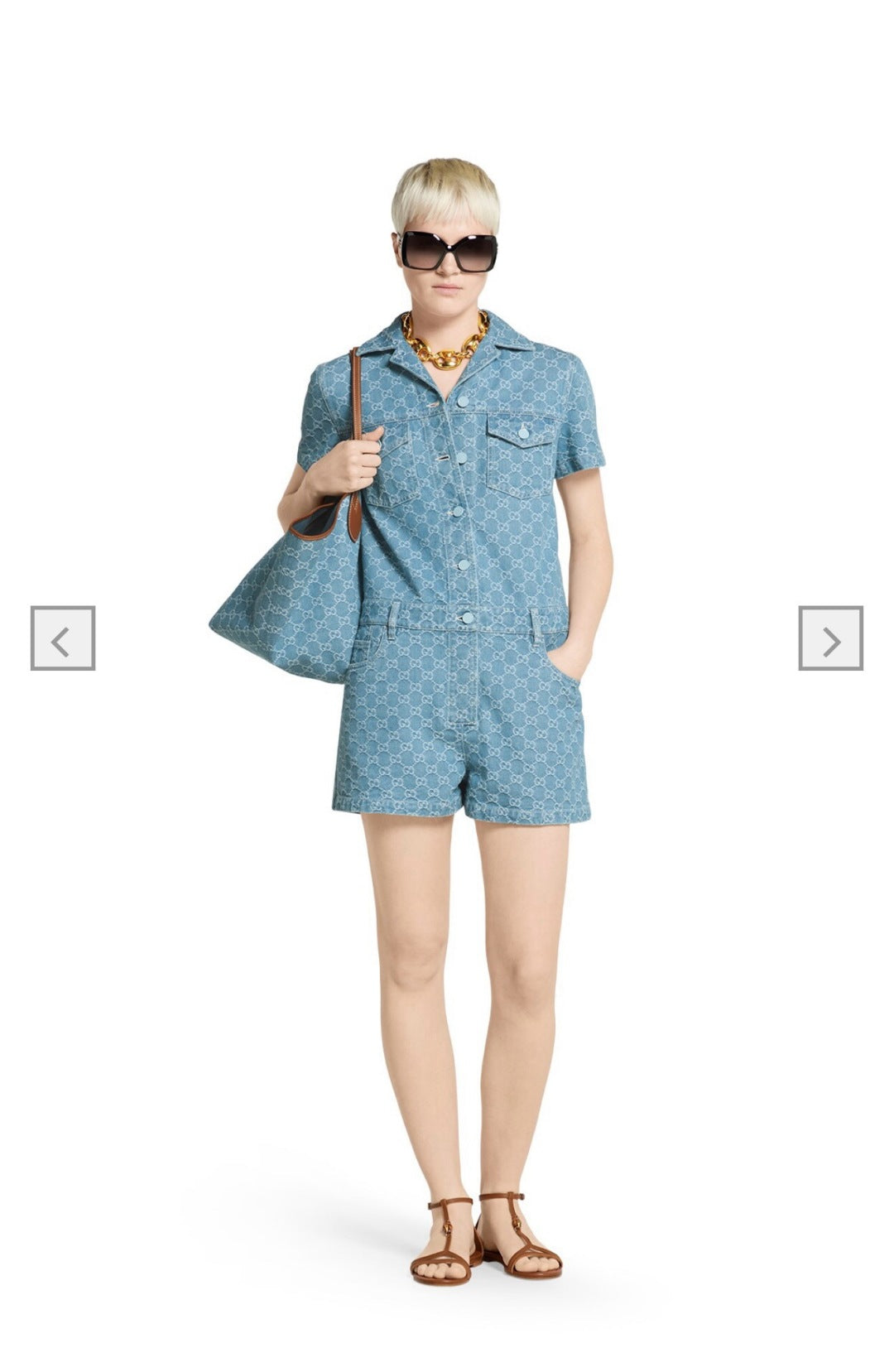 Guc 25ss jacquard denim jumpsuit