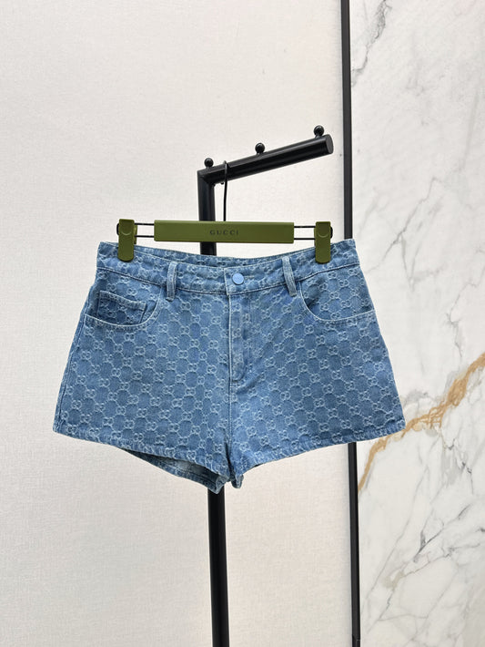 Guc 25ss jacquard denim short